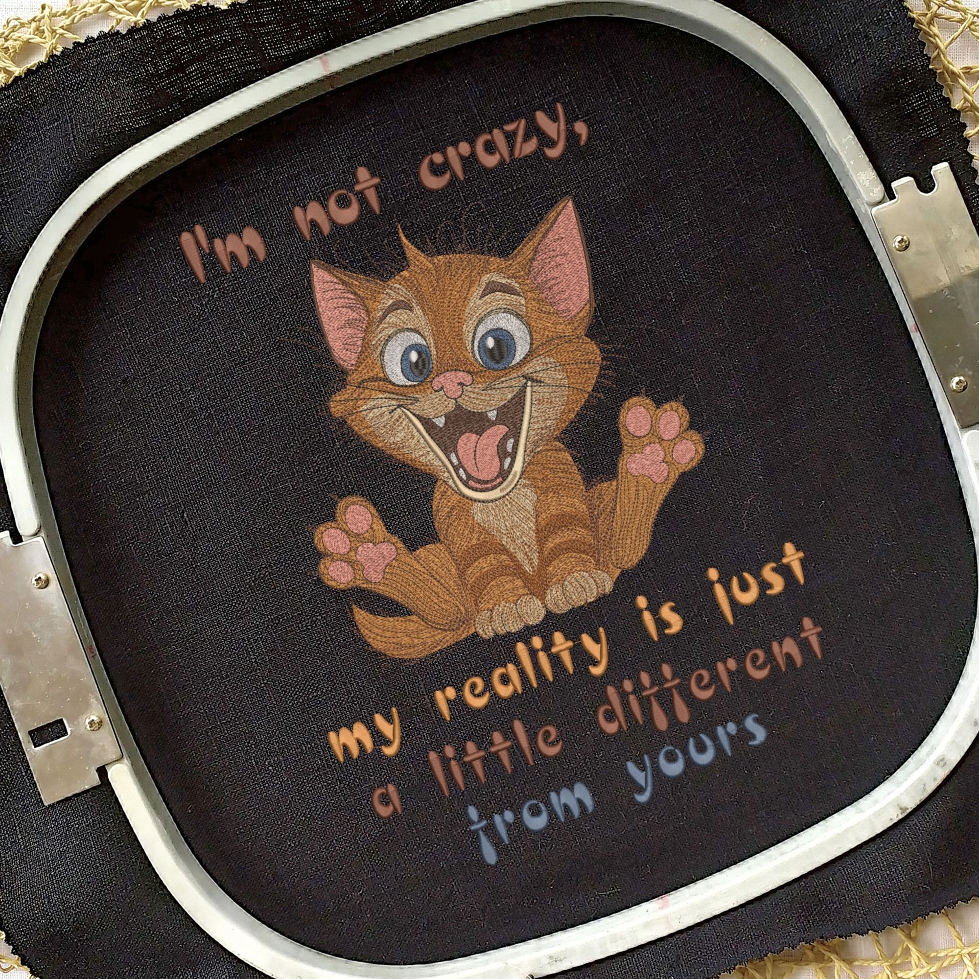 Funny Crazy Cartoon Cat with Quote-7
