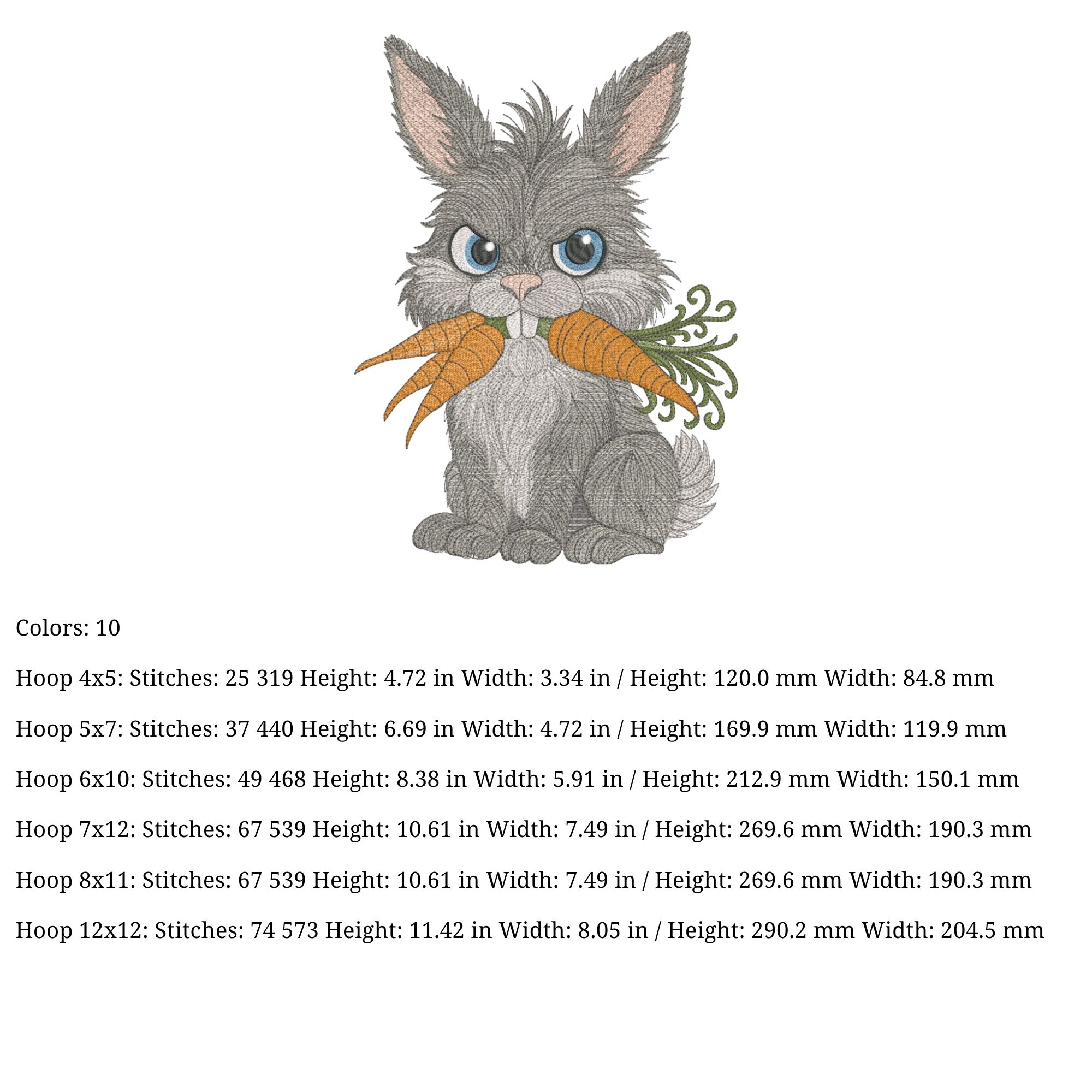 Angry Fluffy funny Bunny with Carrots-5