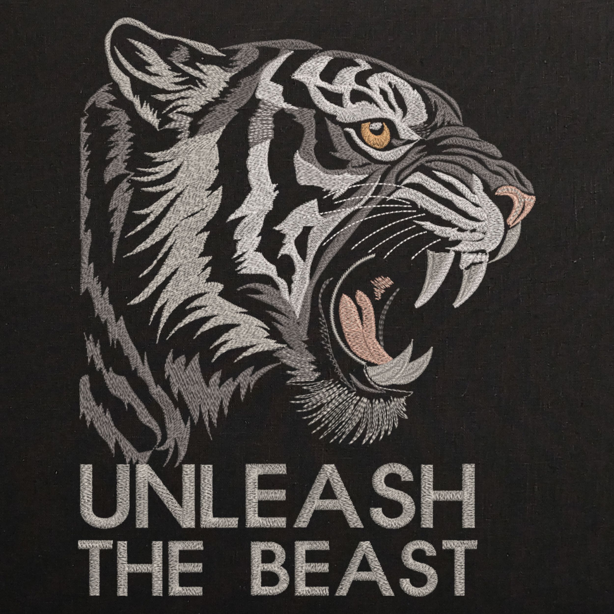Realistic Tiger Head with Text-3