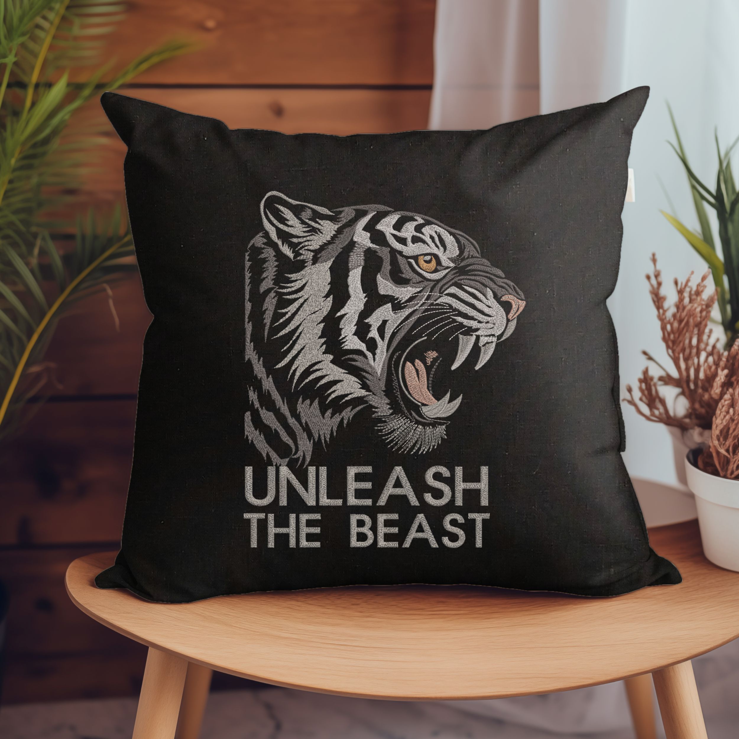 Realistic Tiger Head with Text-5