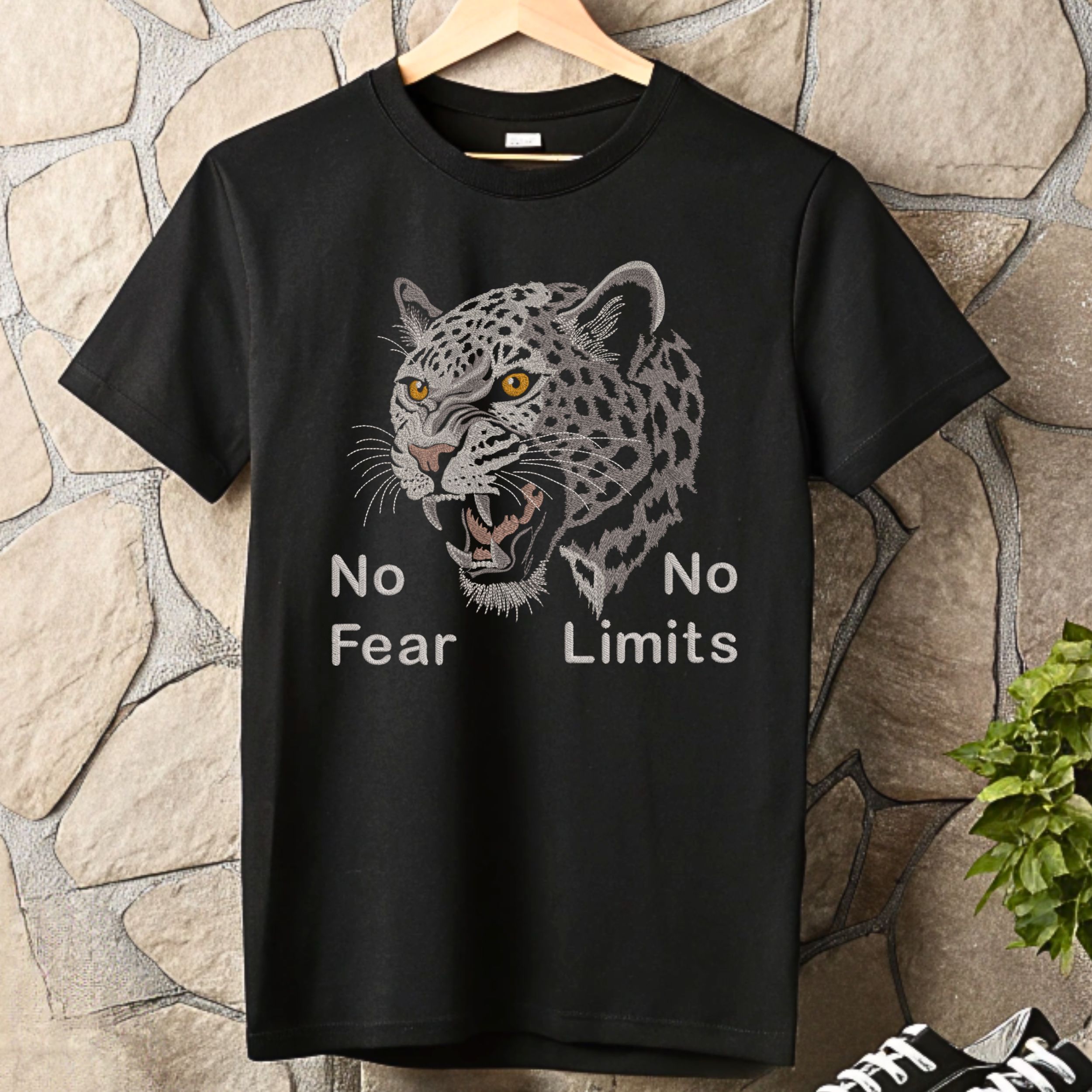 Realistic Aggressive Leopard face, motivational quote-6