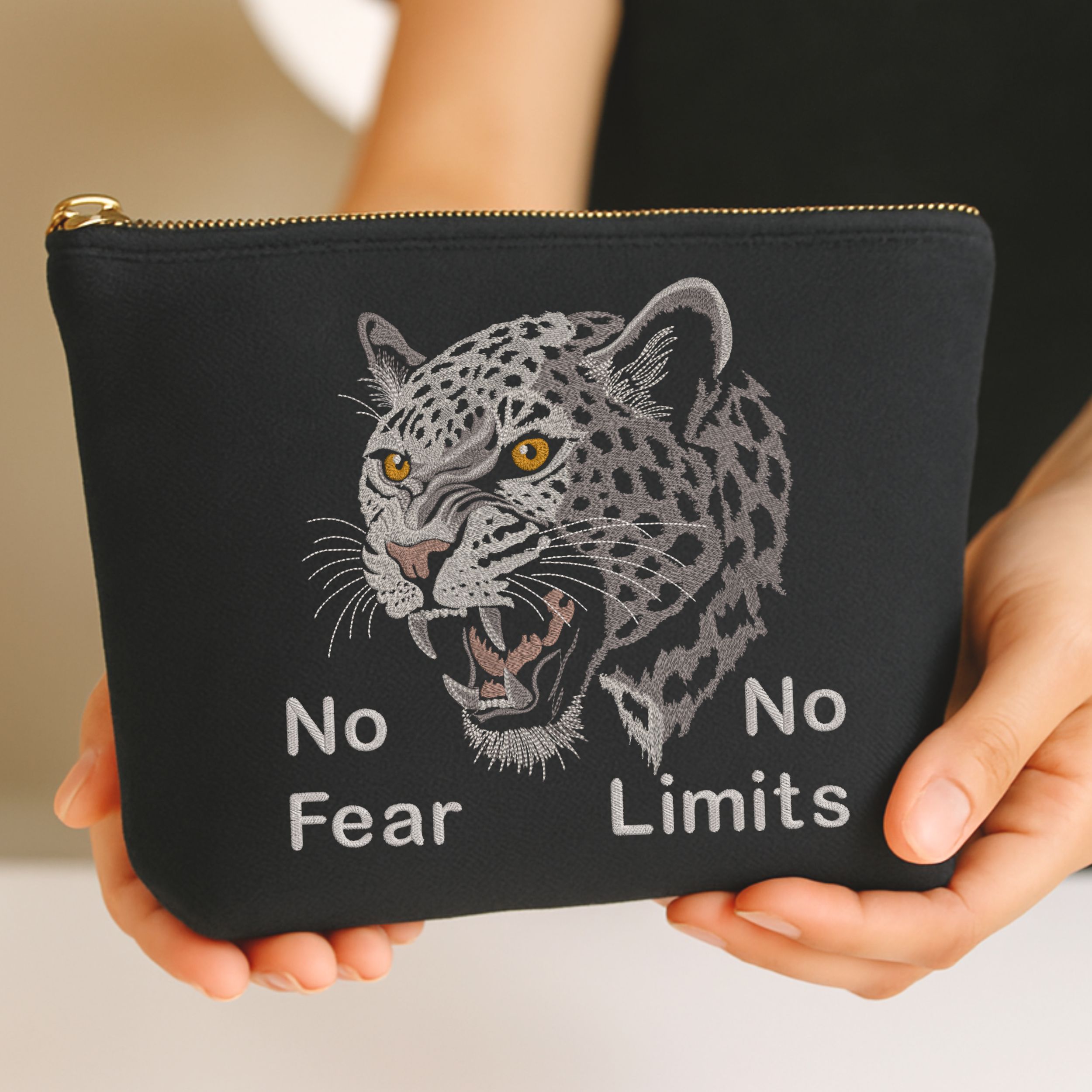 Realistic Aggressive Leopard face, motivational quote-9