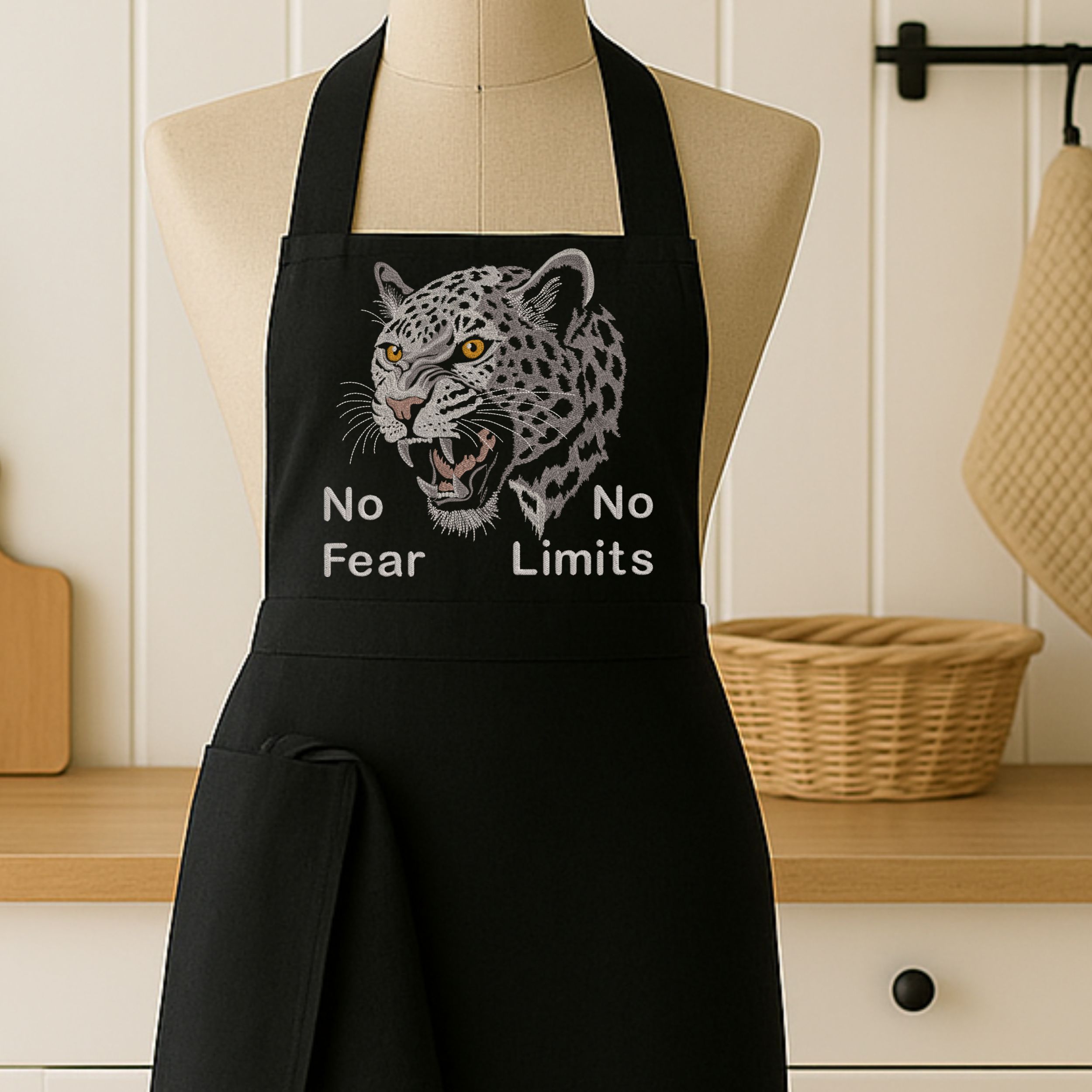 Realistic Aggressive Leopard face, motivational quote-12