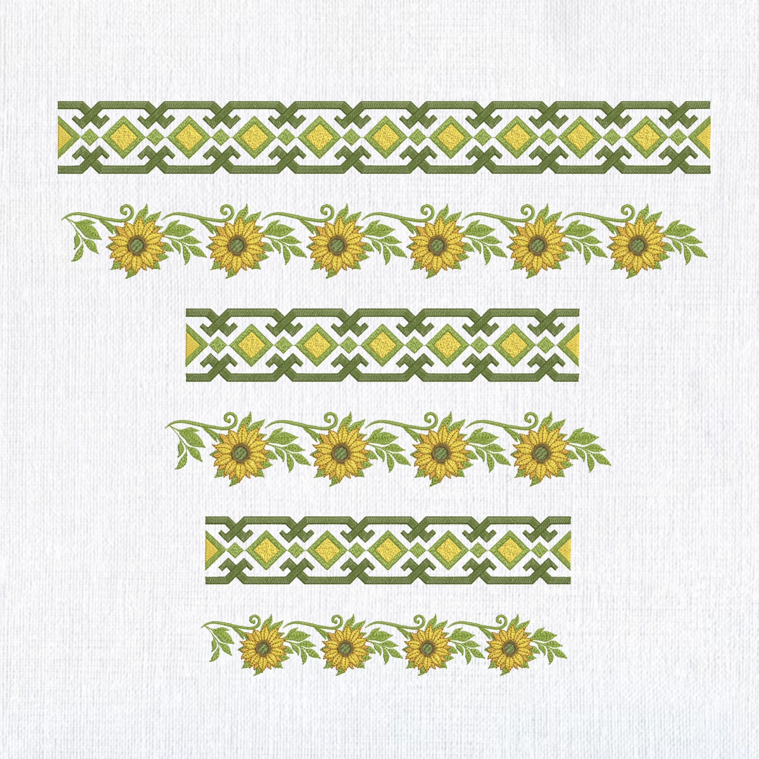 Set of  2 Sunflower Geometric Border-3