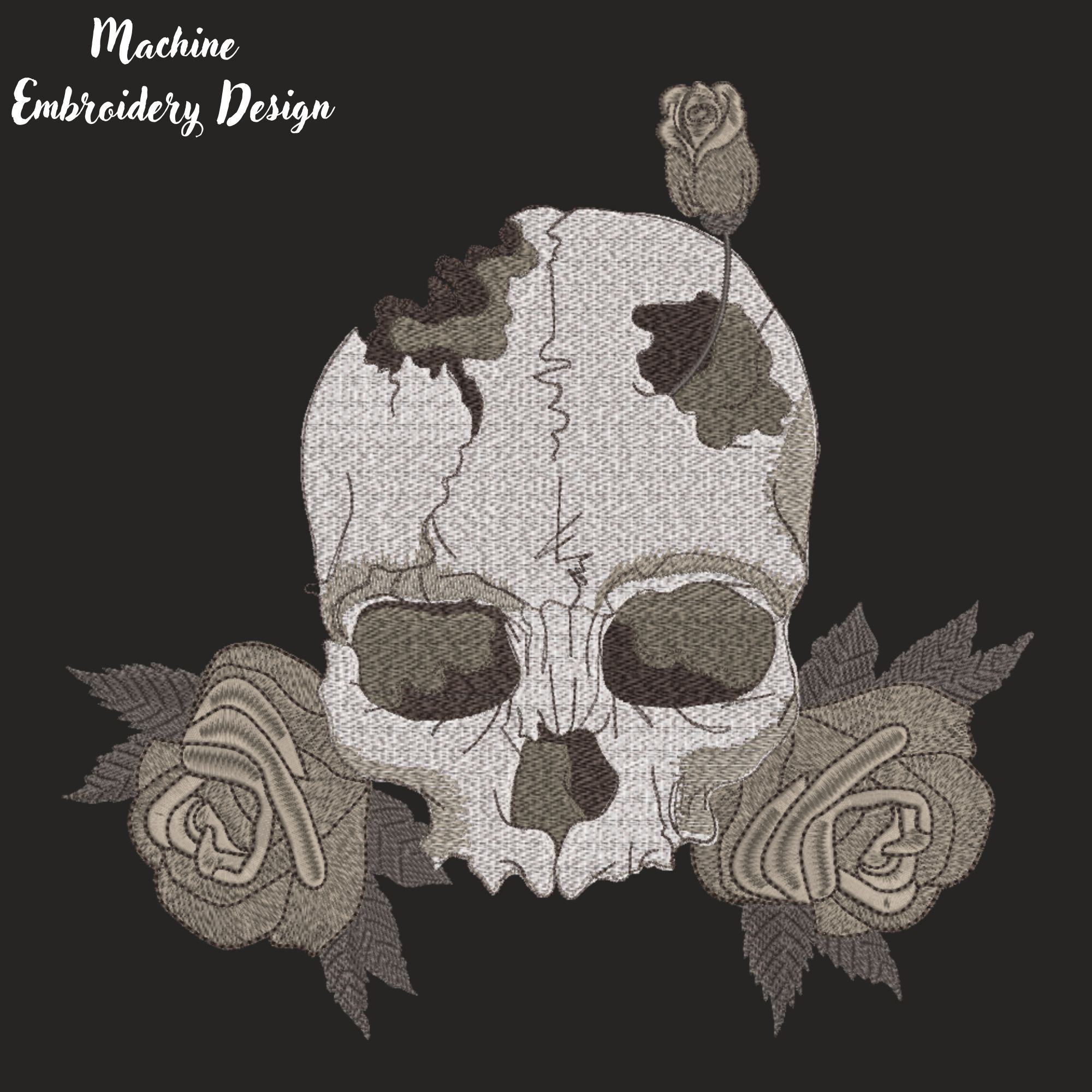 Gothic Skull with Roses-5