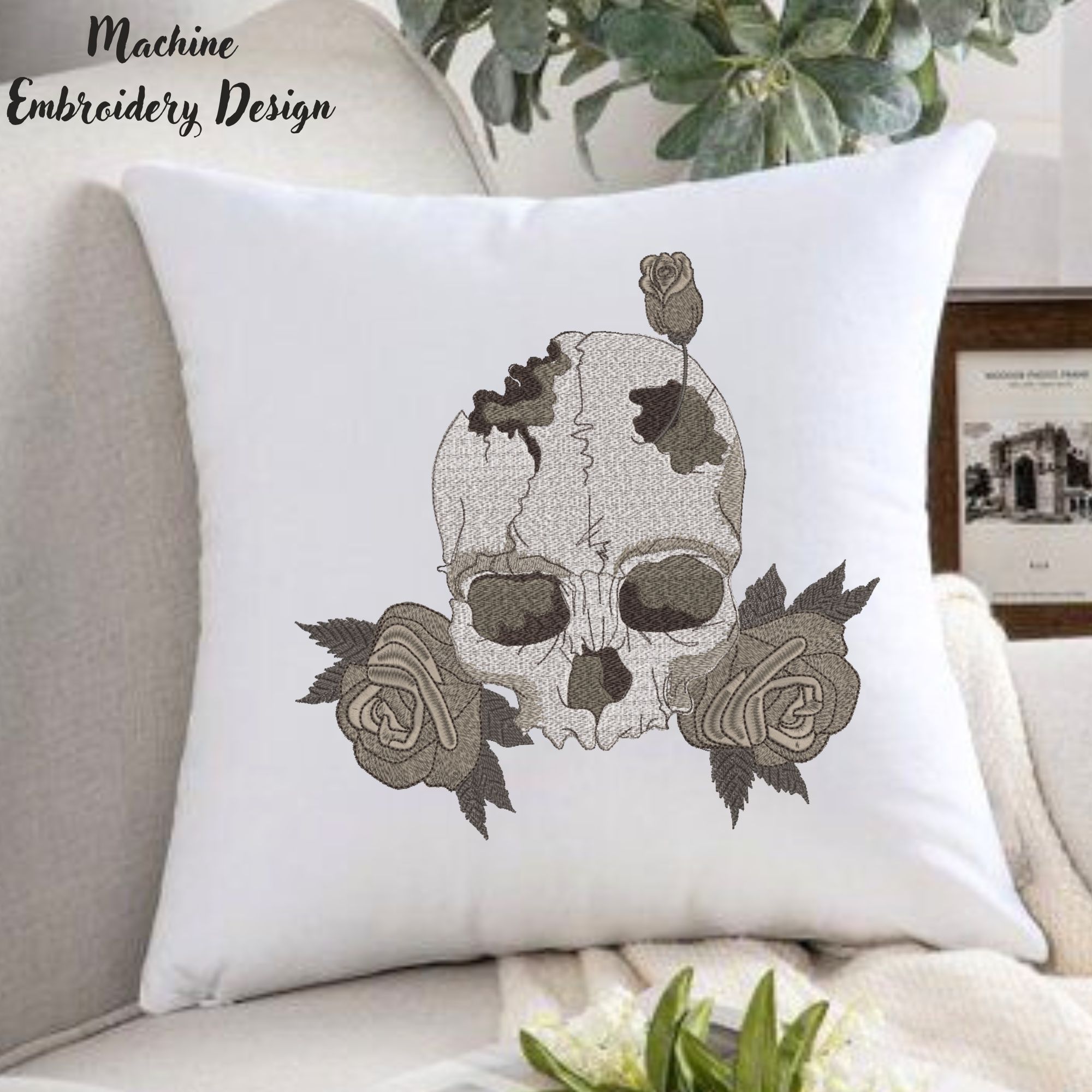 Gothic Skull with Roses-6