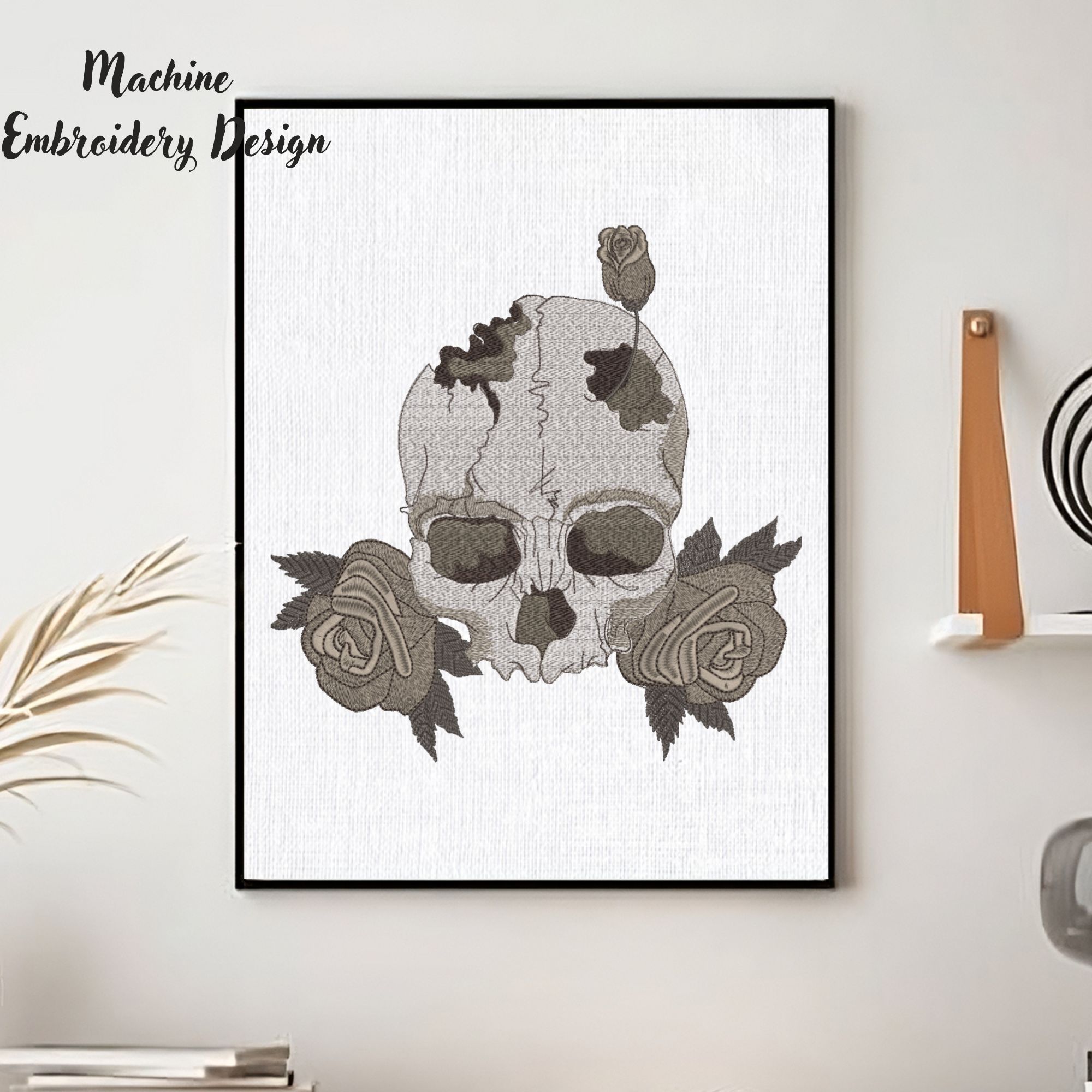 Gothic Skull with Roses-11