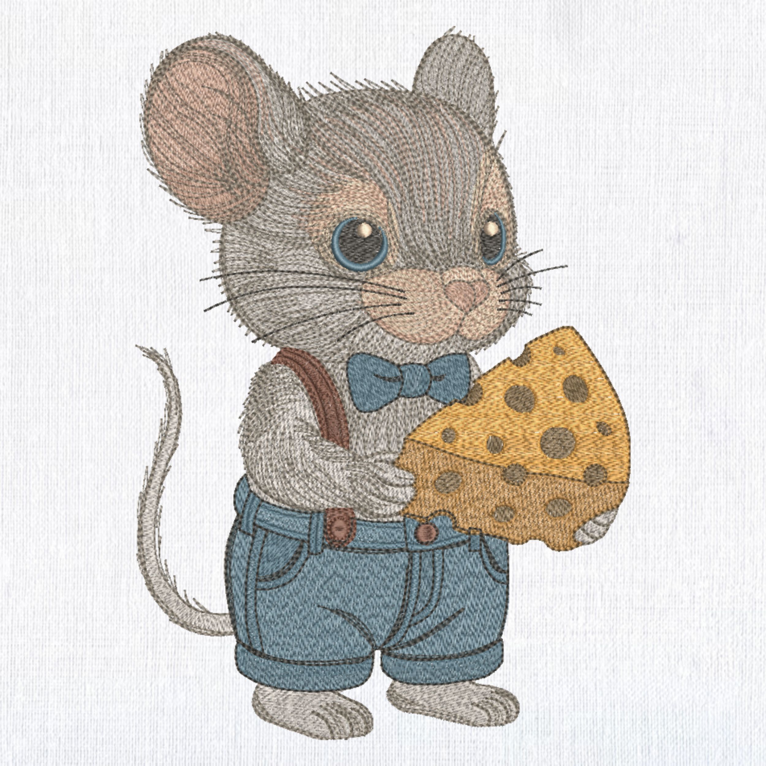 Set 4 Cute Baby Mice boy & girl with Cheese-6