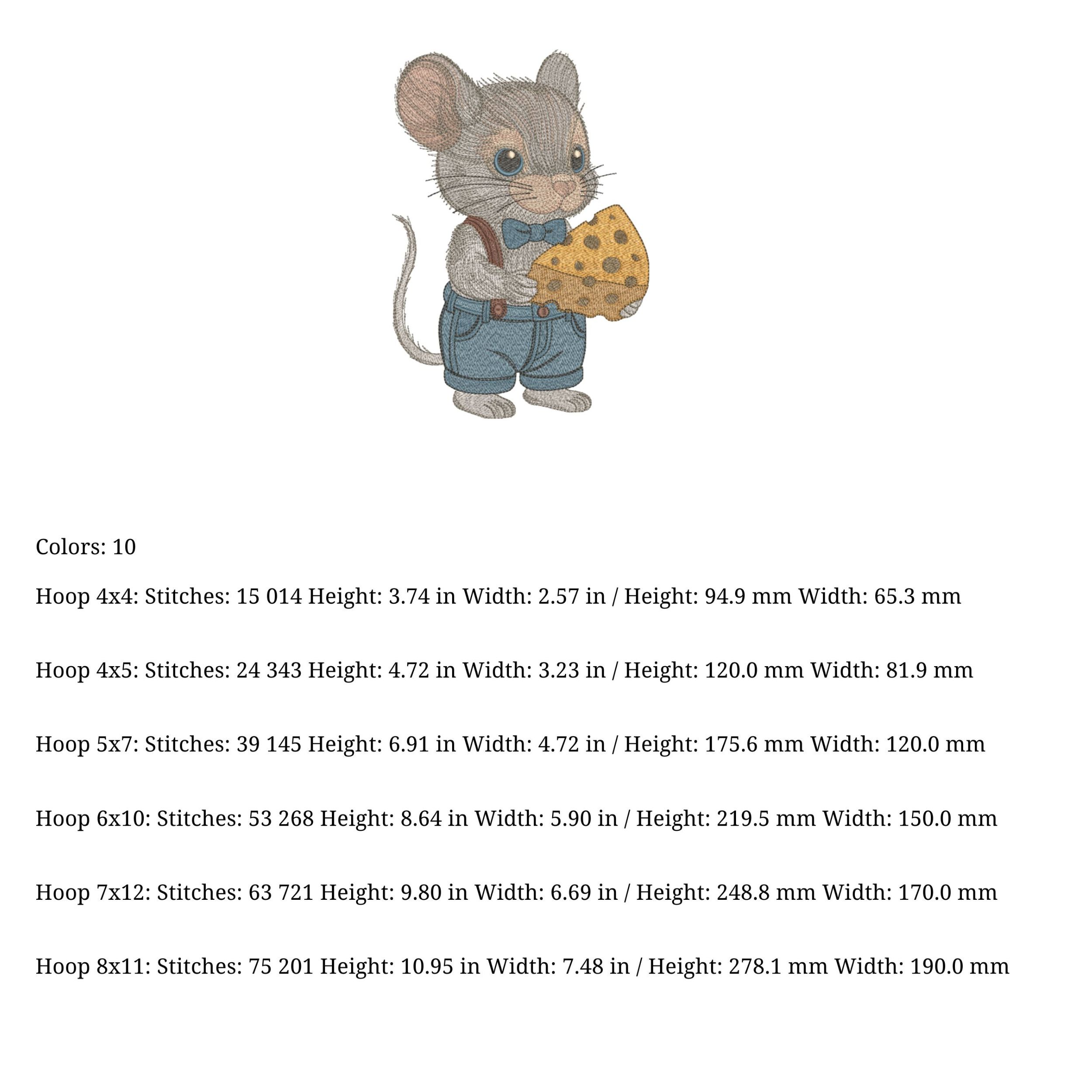 Set 4 Cute Baby Mice boy & girl with Cheese-7