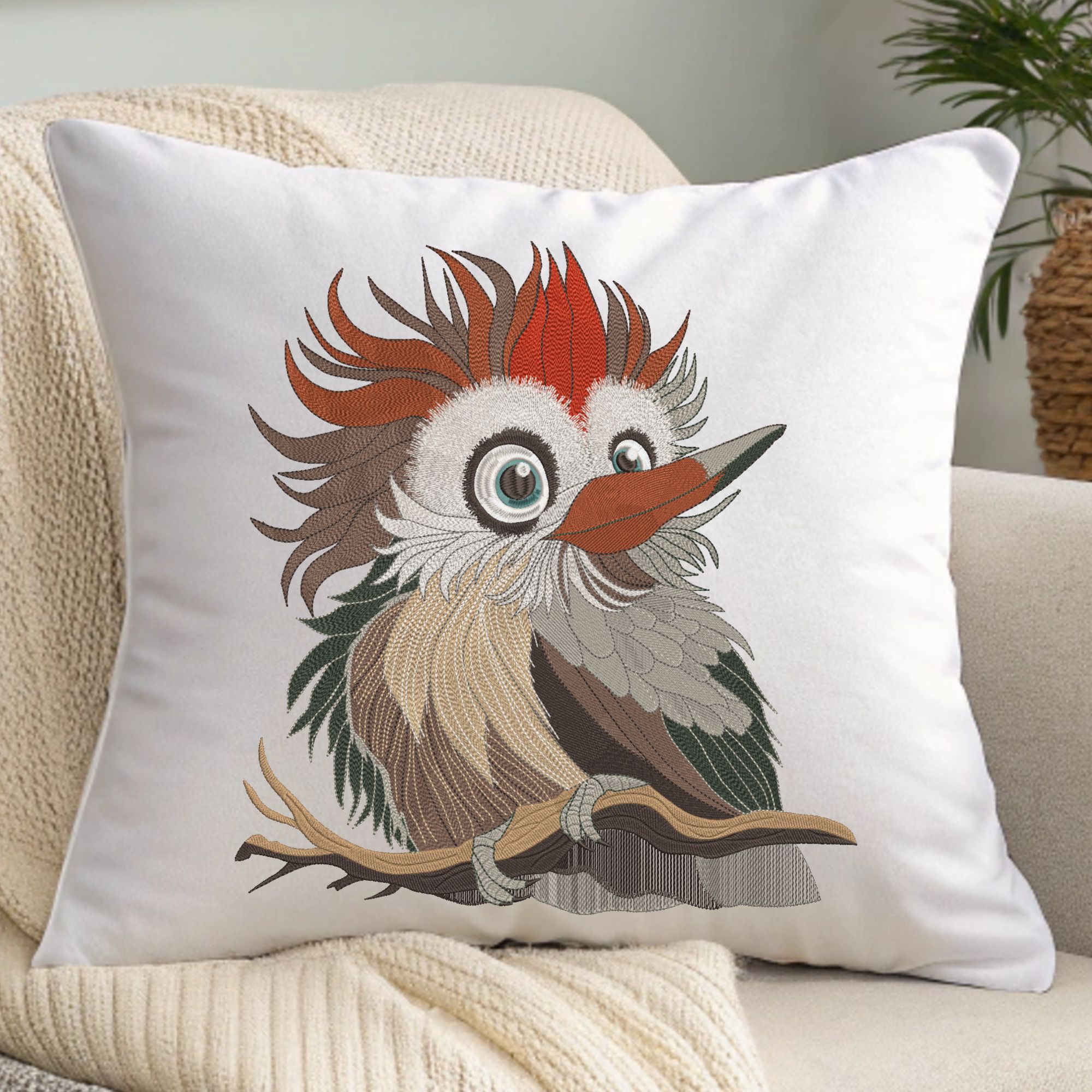 Funny Bird on Branch, Crazy Silly Woodpecker-6