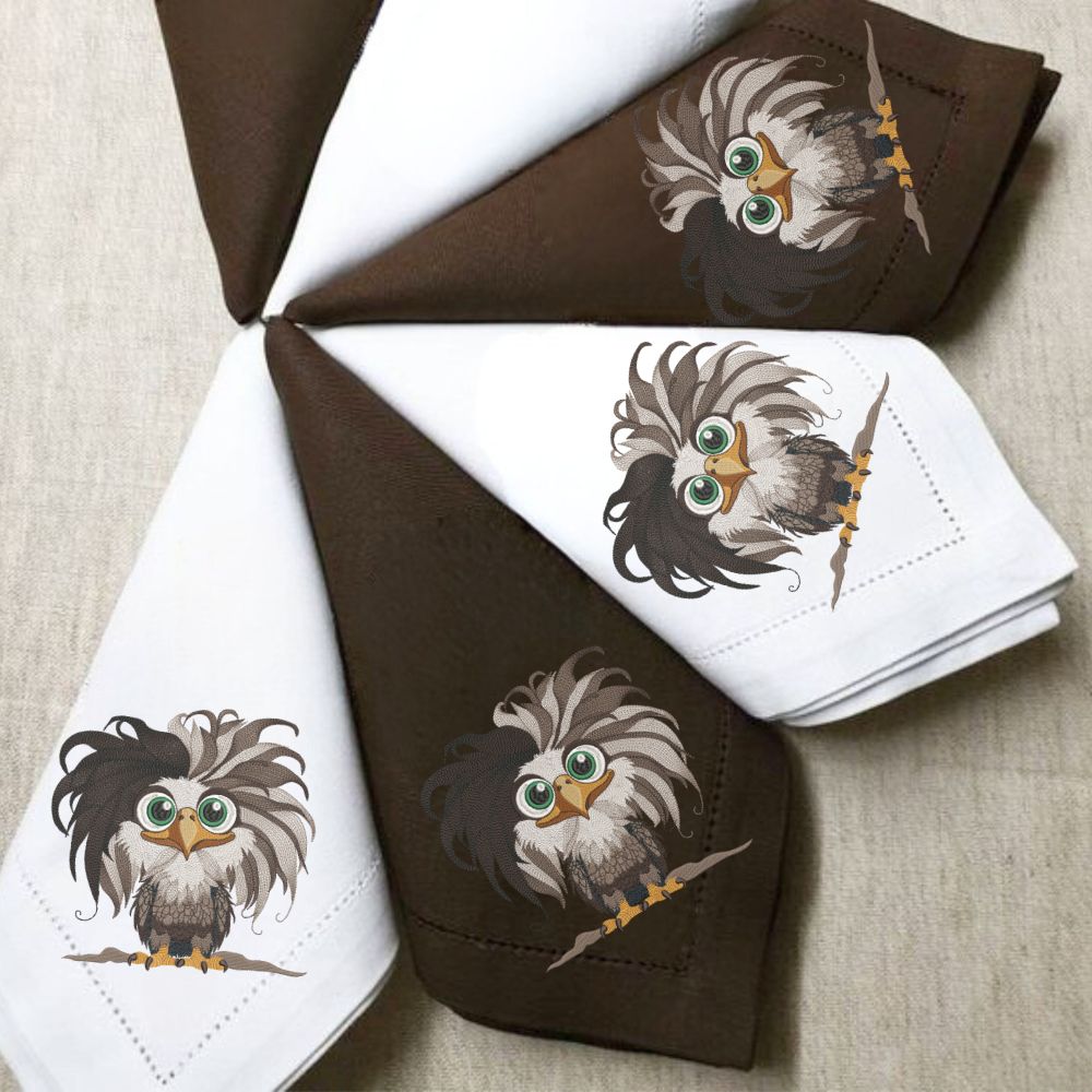 Funny Bald Baby Eagle 4x4 hoop-3