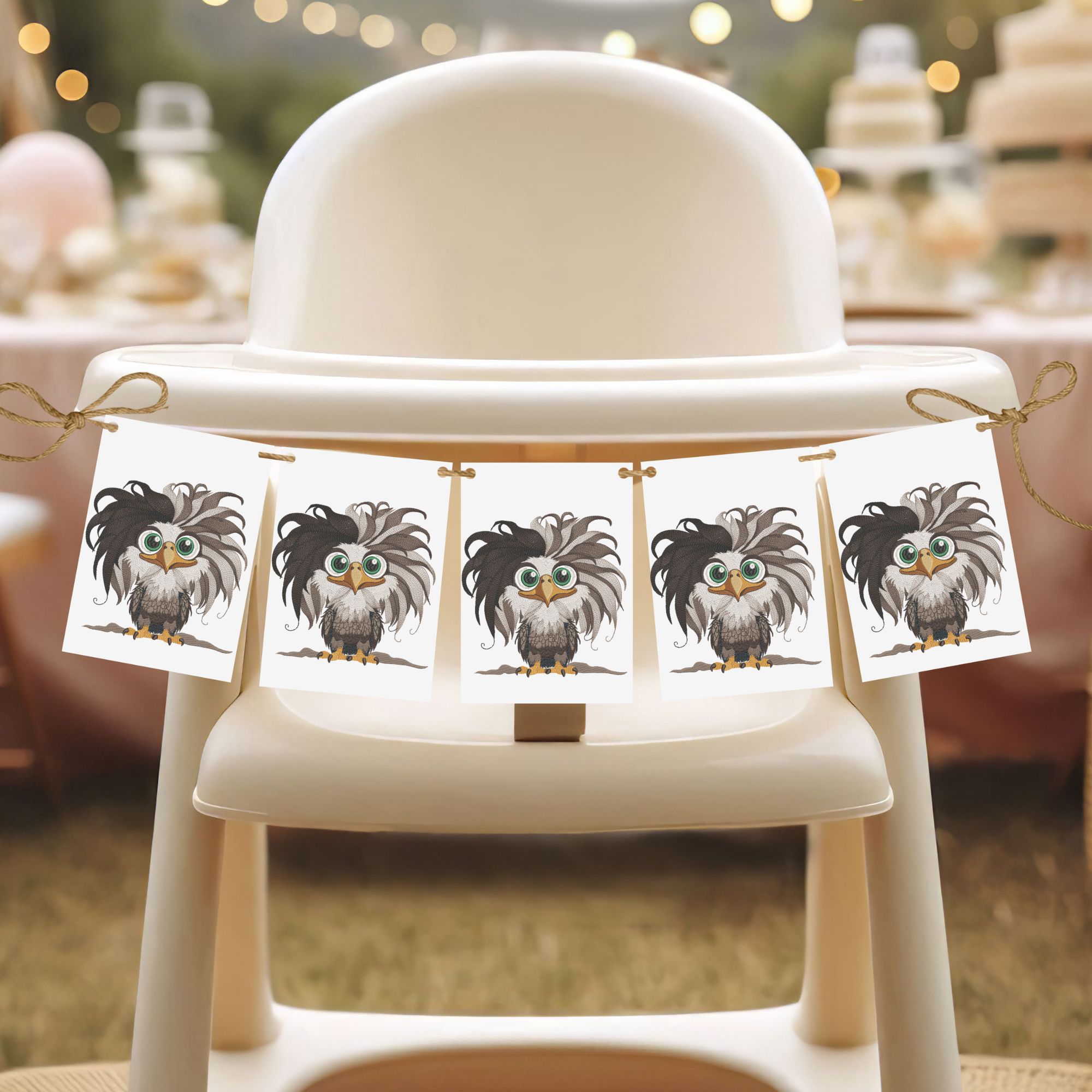 Funny Bald Baby Eagle 4x4 hoop-11