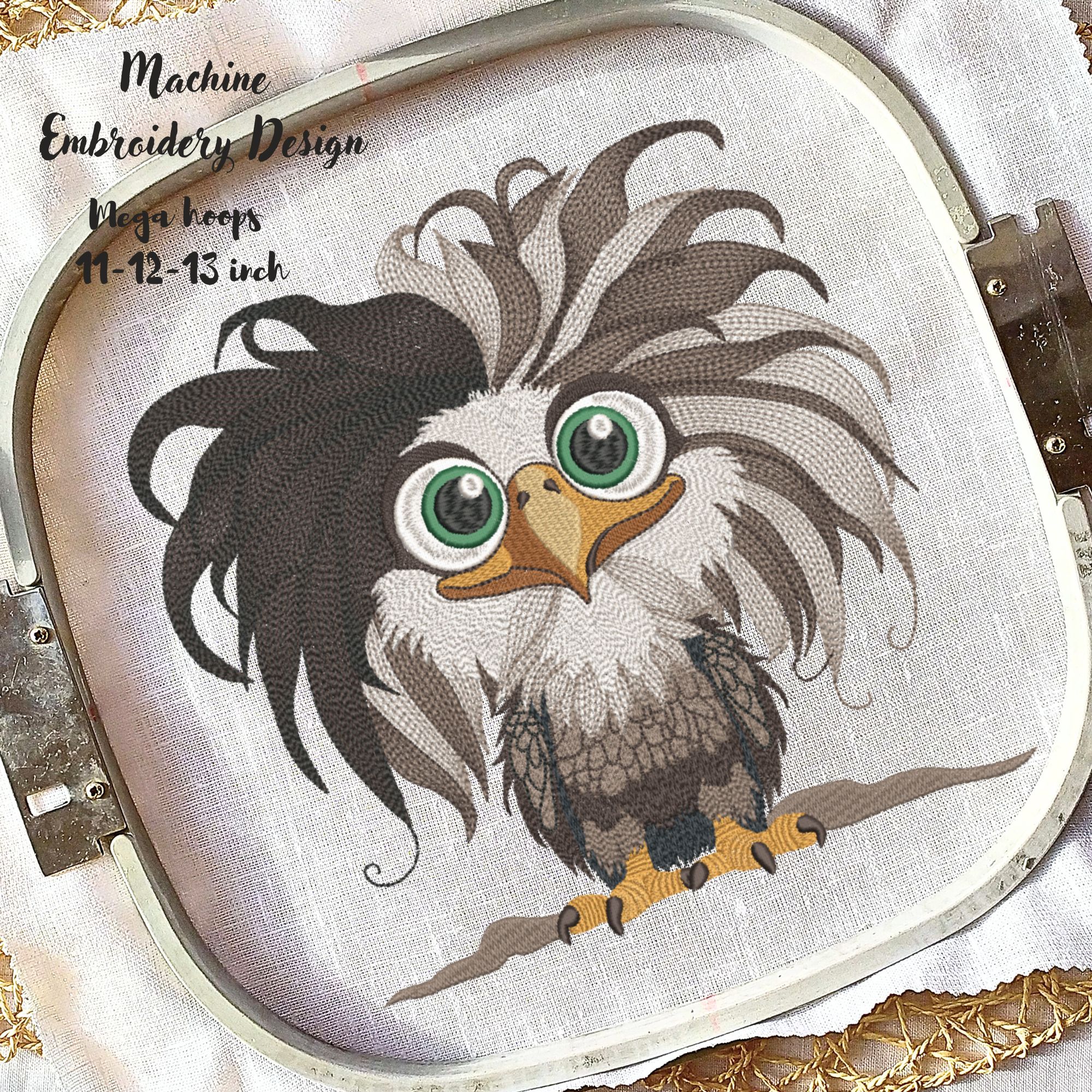 Funny Bald Baby Eagle Mega hoop-4