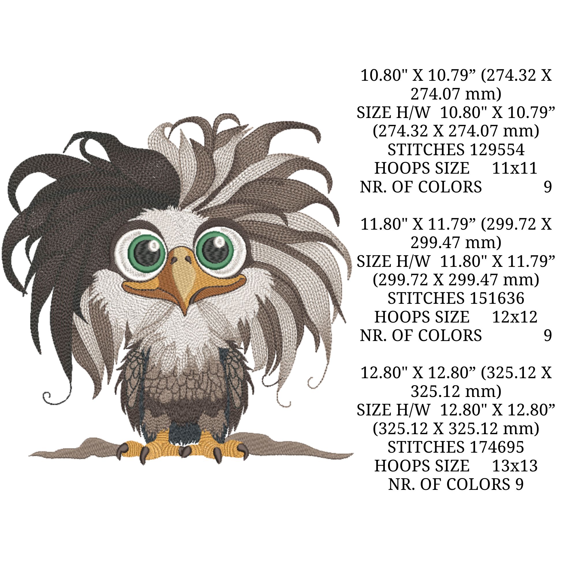 Funny Bald Baby Eagle Mega hoop-5