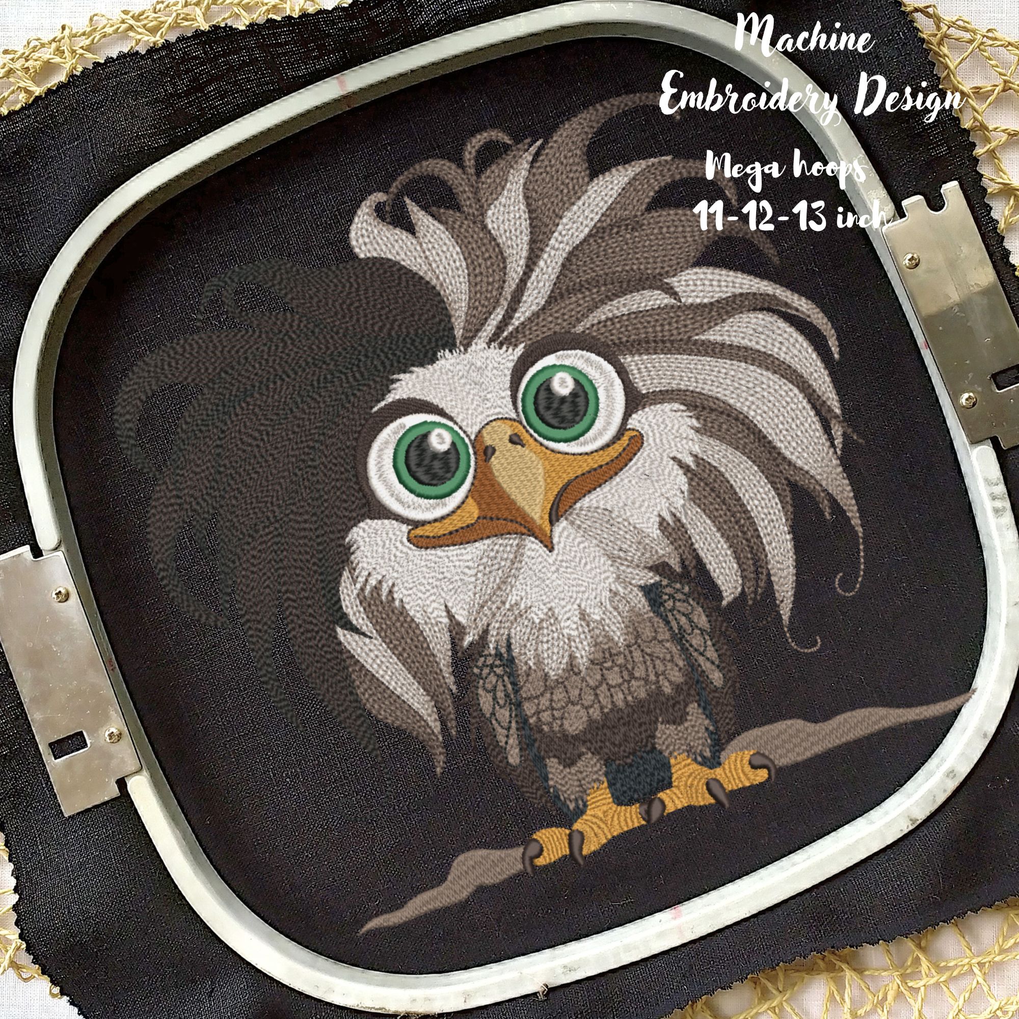 Funny Bald Baby Eagle Mega hoop-6