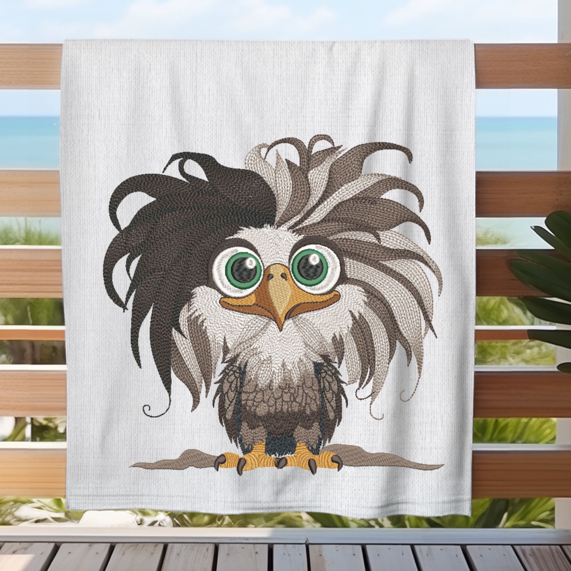 Funny Bald Baby Eagle Mega hoop-8