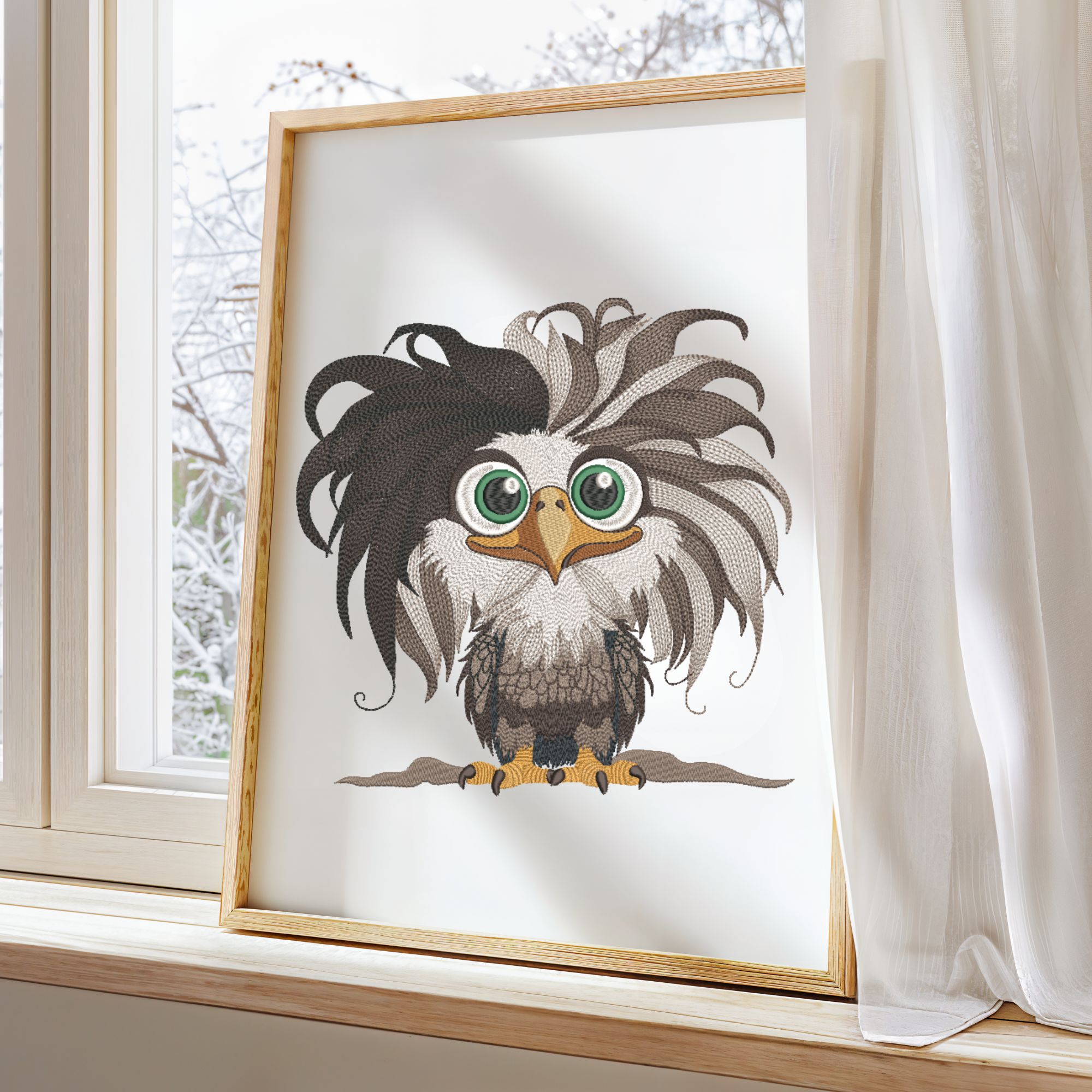 Funny Bald Baby Eagle Mega hoop-12