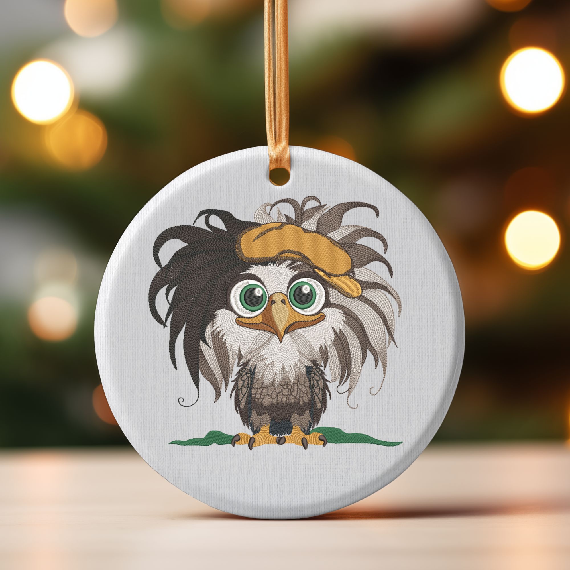 4x4 Hoop Funny Baby Boy Bald Eagle in Hat-11