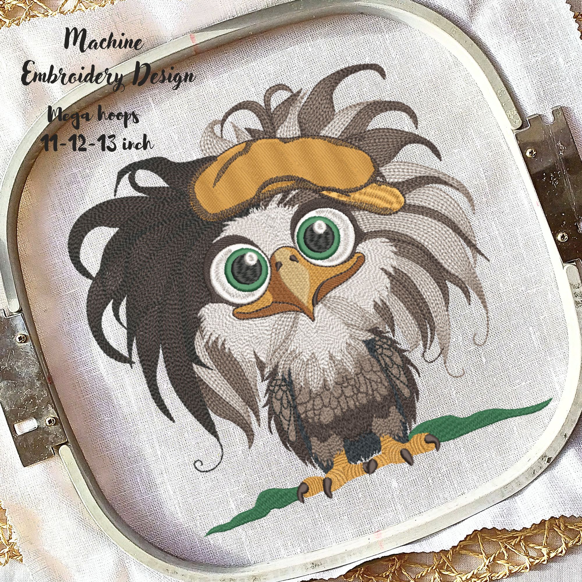 Mega Hoop Funny Baby Boy Bald Eagle in Hat-4