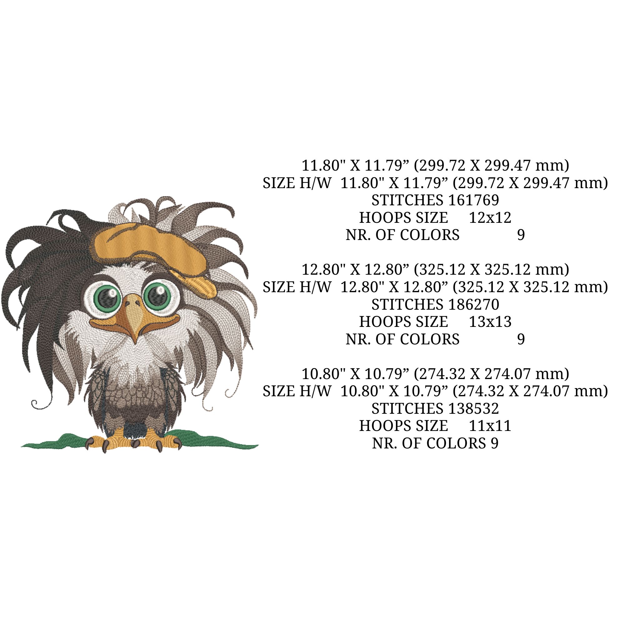Mega Hoop Funny Baby Boy Bald Eagle in Hat-5