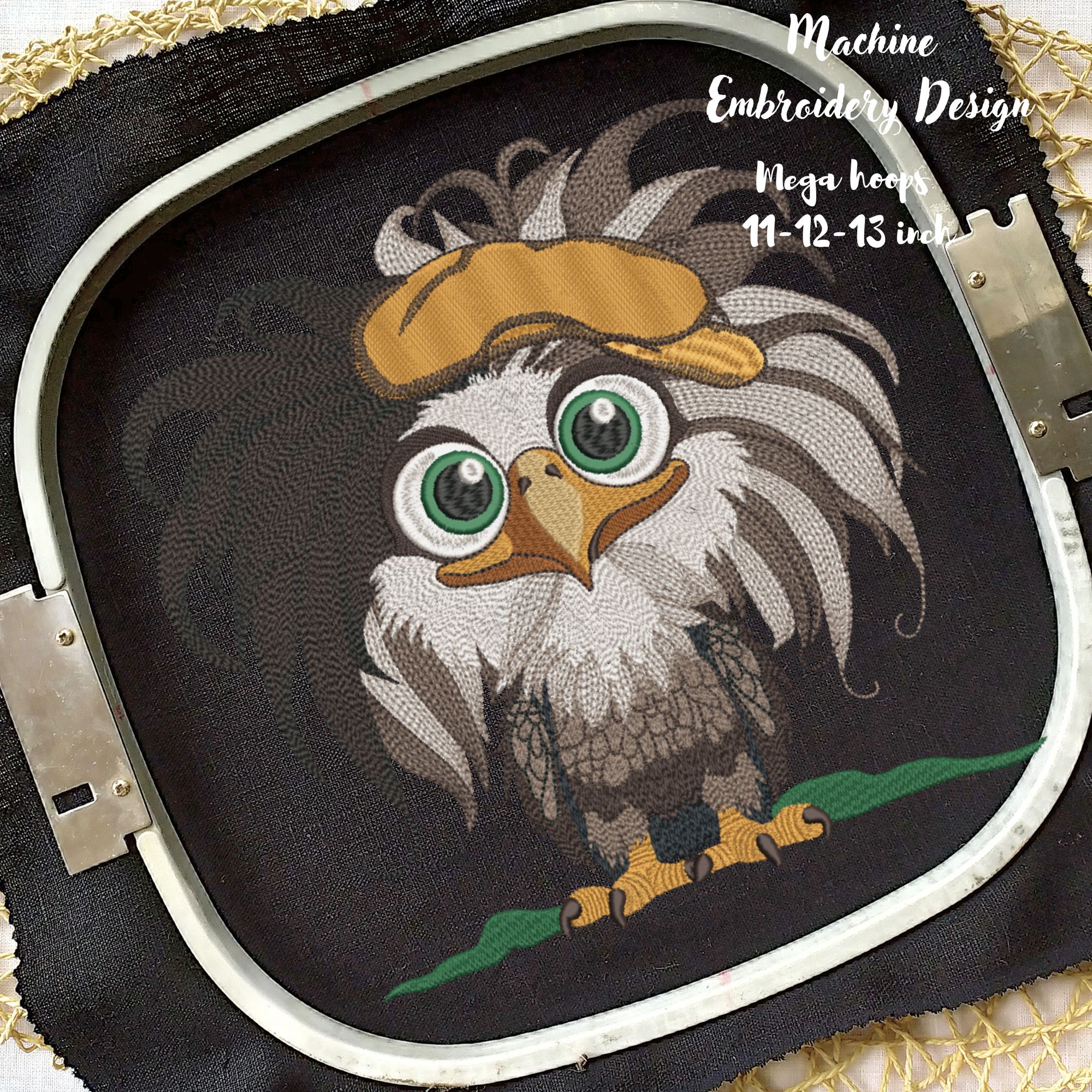 Mega Hoop Funny Baby Boy Bald Eagle in Hat-6