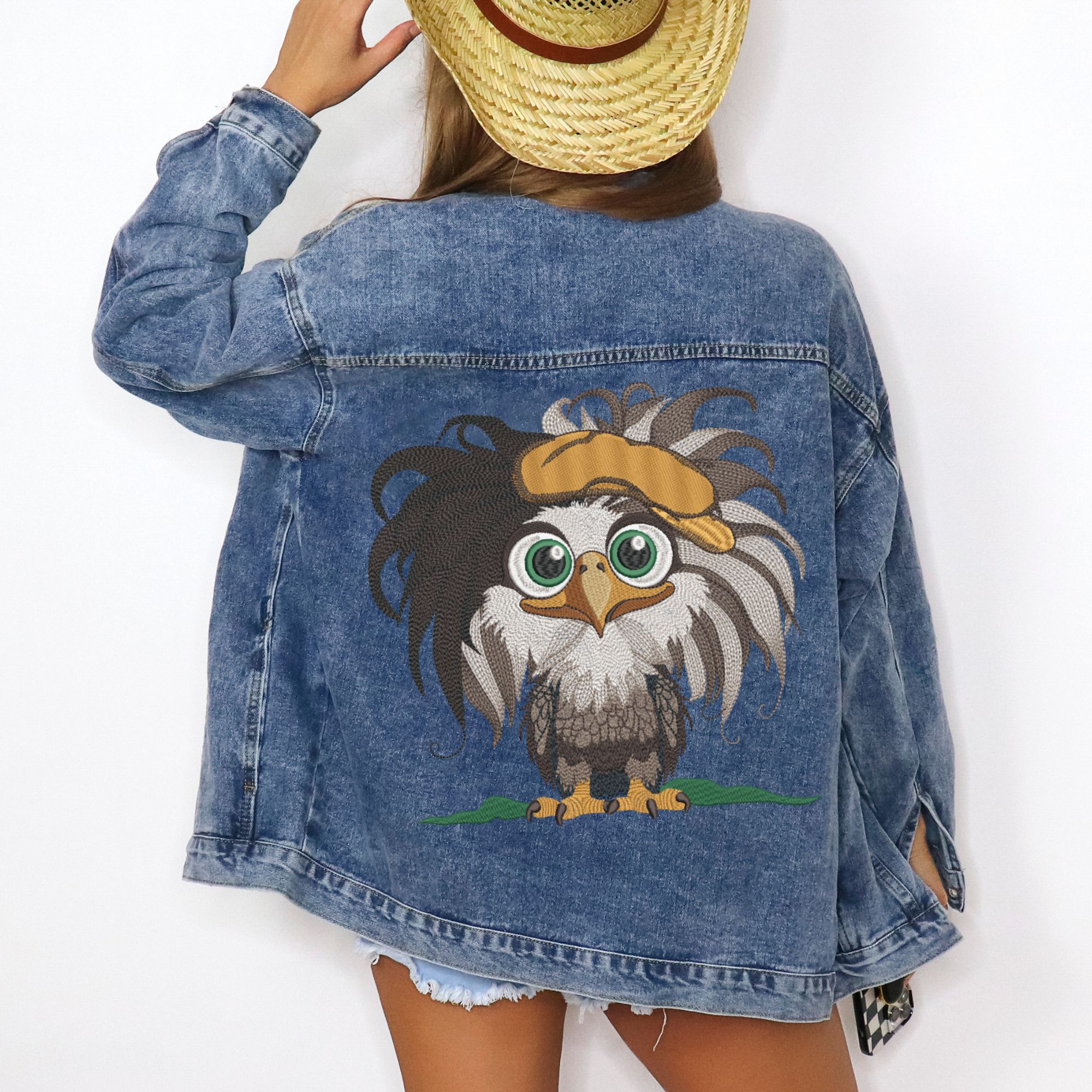 Mega Hoop Funny Baby Boy Bald Eagle in Hat-8