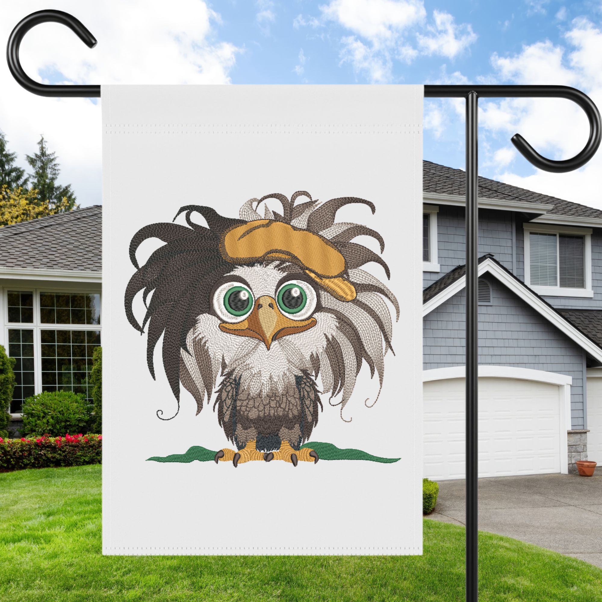 Mega Hoop Funny Baby Boy Bald Eagle in Hat-11
