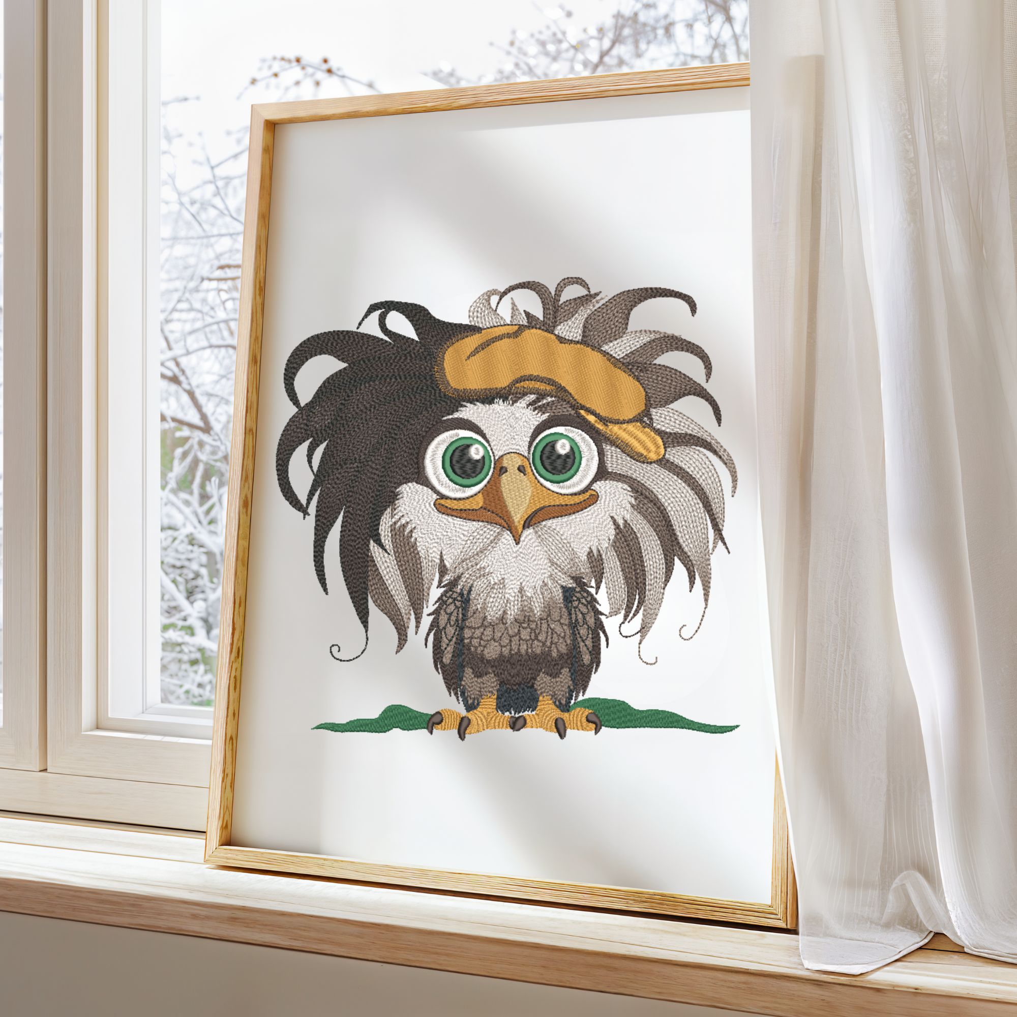 Mega Hoop Funny Baby Boy Bald Eagle in Hat-12