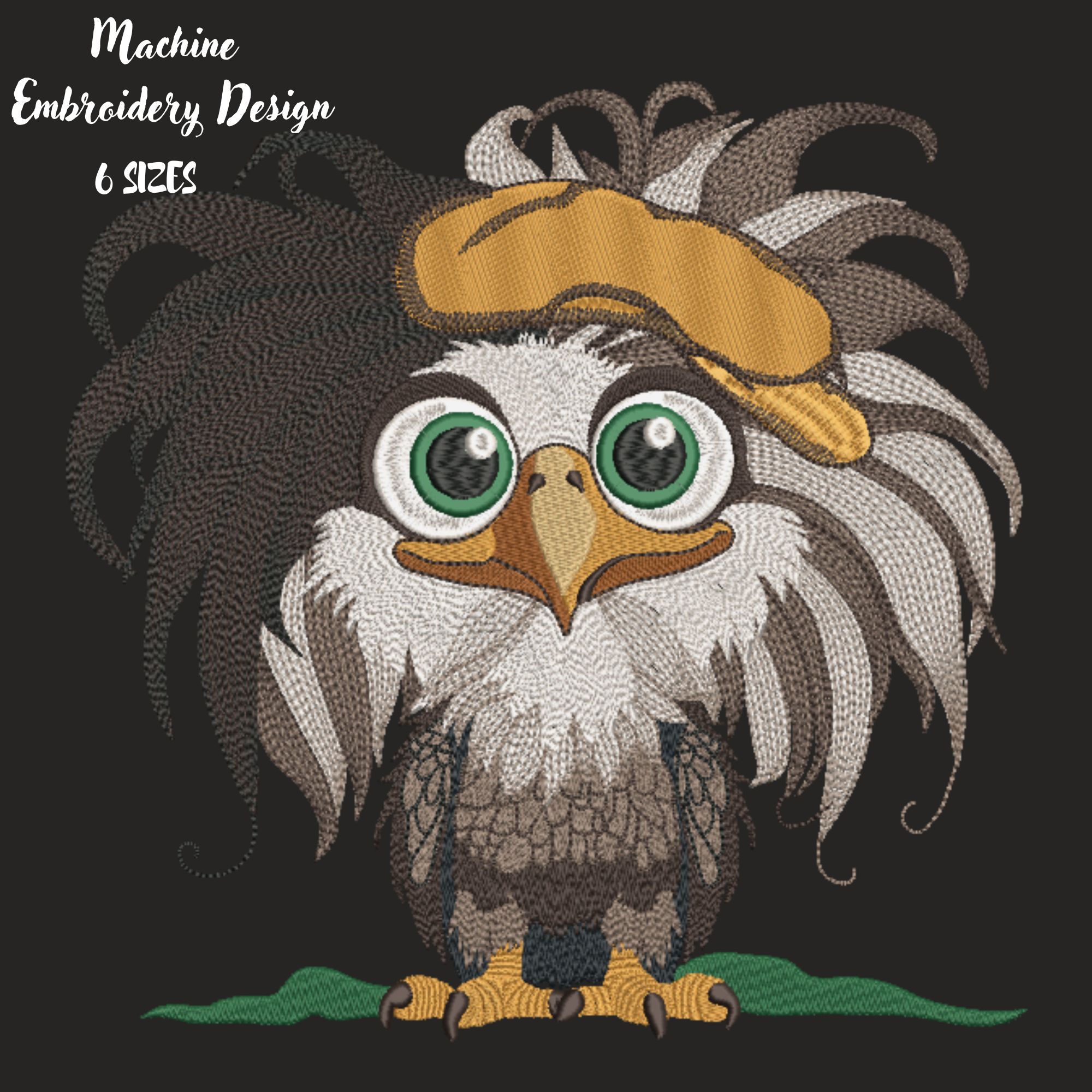 Funny Baby Boy Bald Eagle in Hat on Black-3