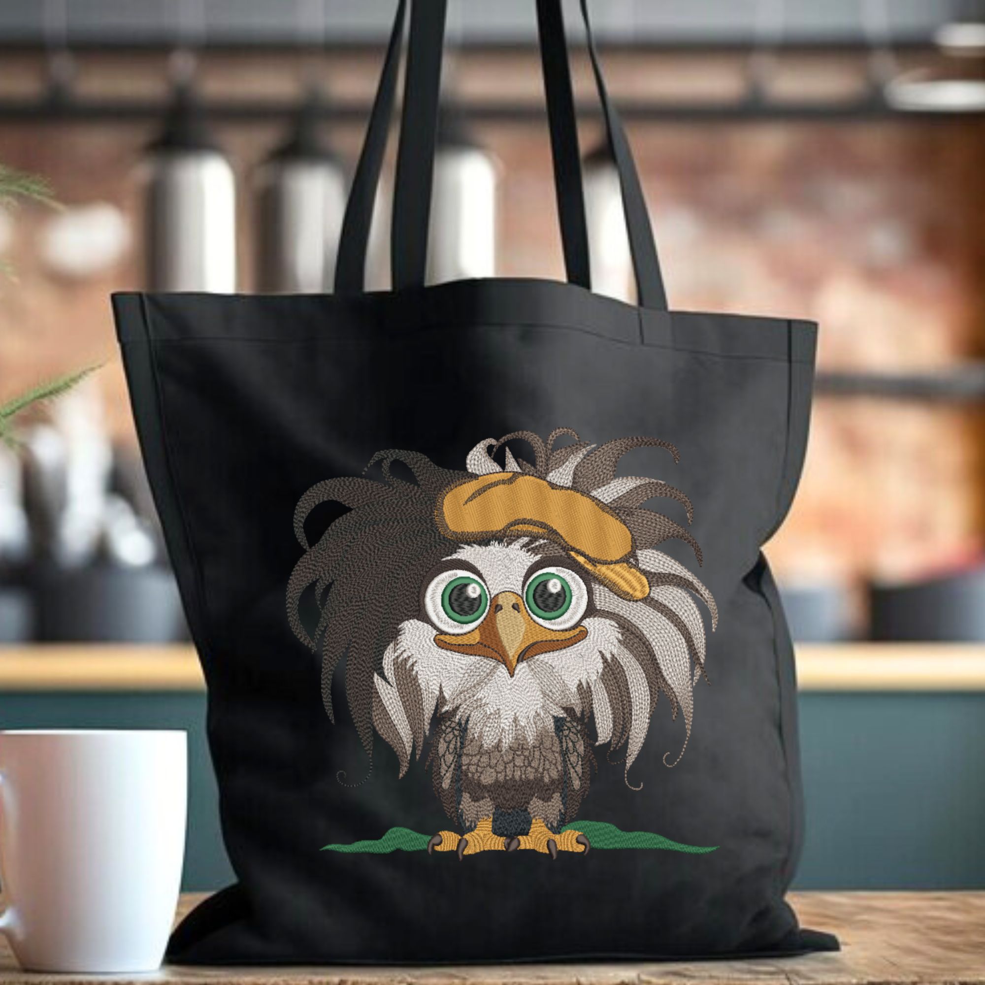 Funny Baby Boy Bald Eagle in Hat on Black-11