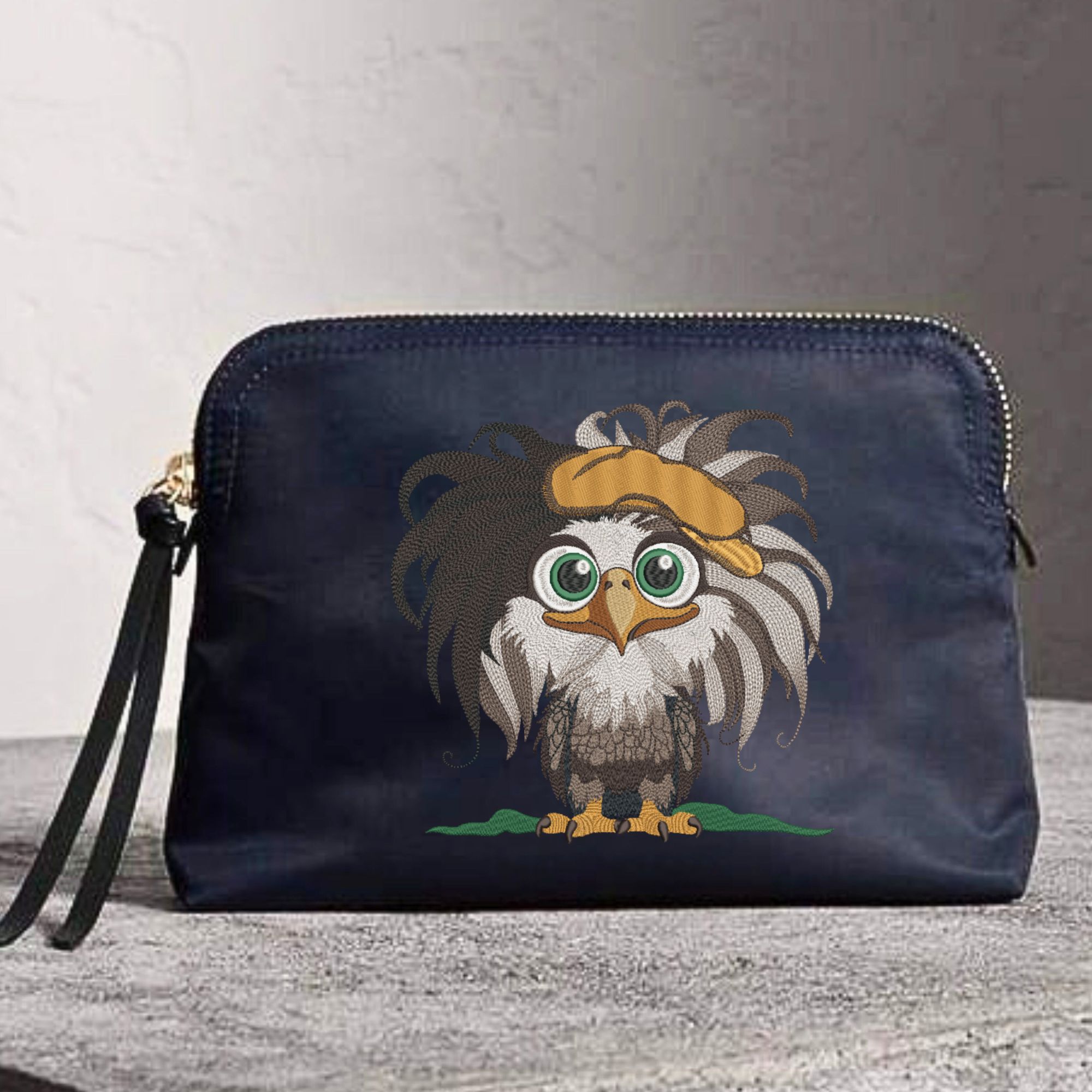Funny Baby Boy Bald Eagle in Hat on Black-12