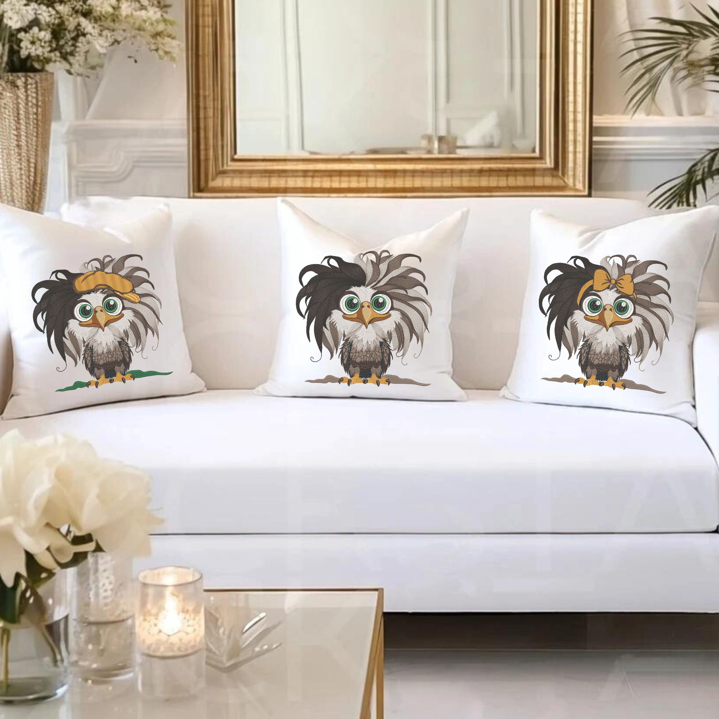 Set of 4 Funny Bald Baby Eagle-6