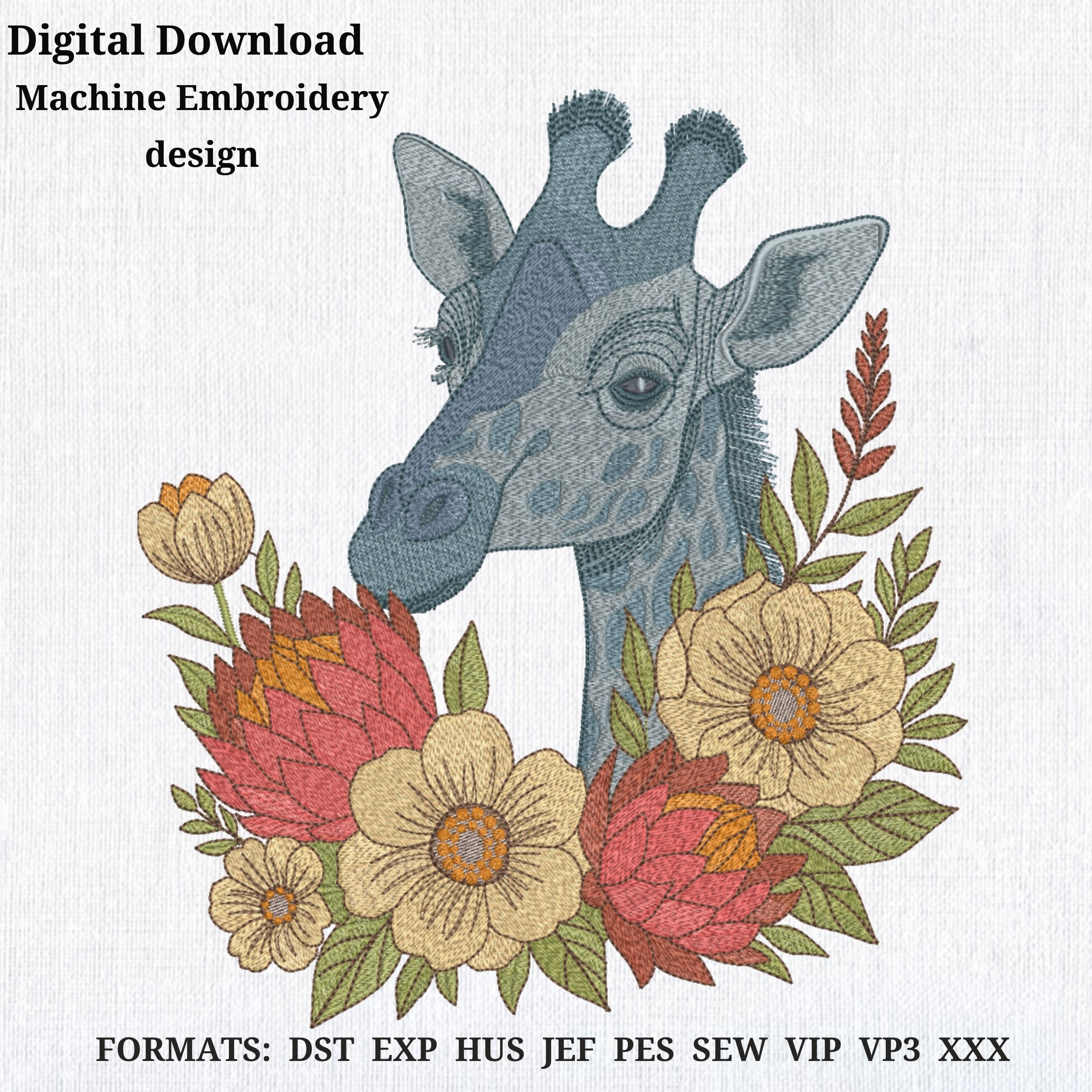 Giraffe Floral Boho Jungle African safari animals Wildlife Style-3