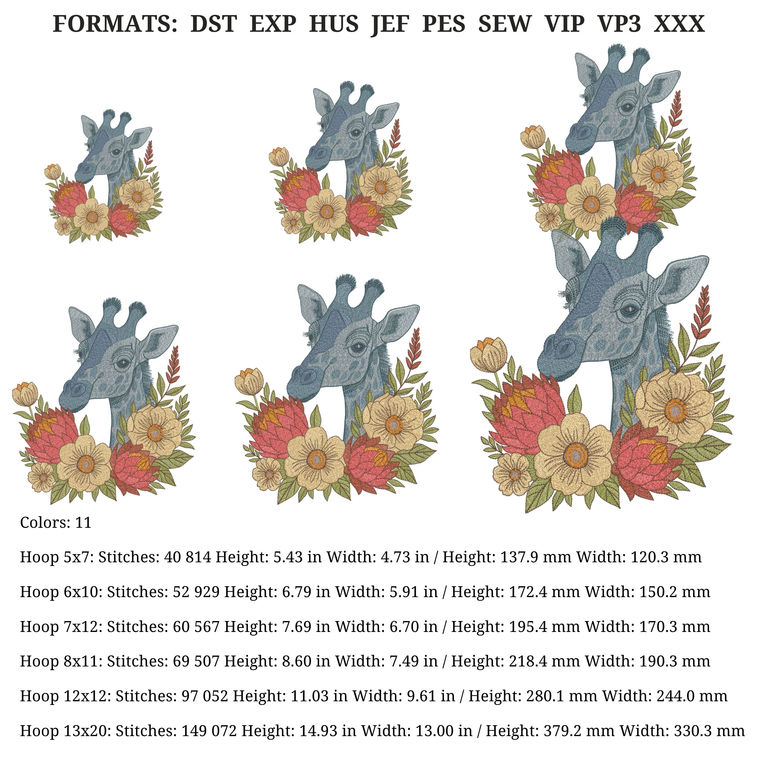Giraffe Floral Boho Jungle African safari animals Wildlife Style-5