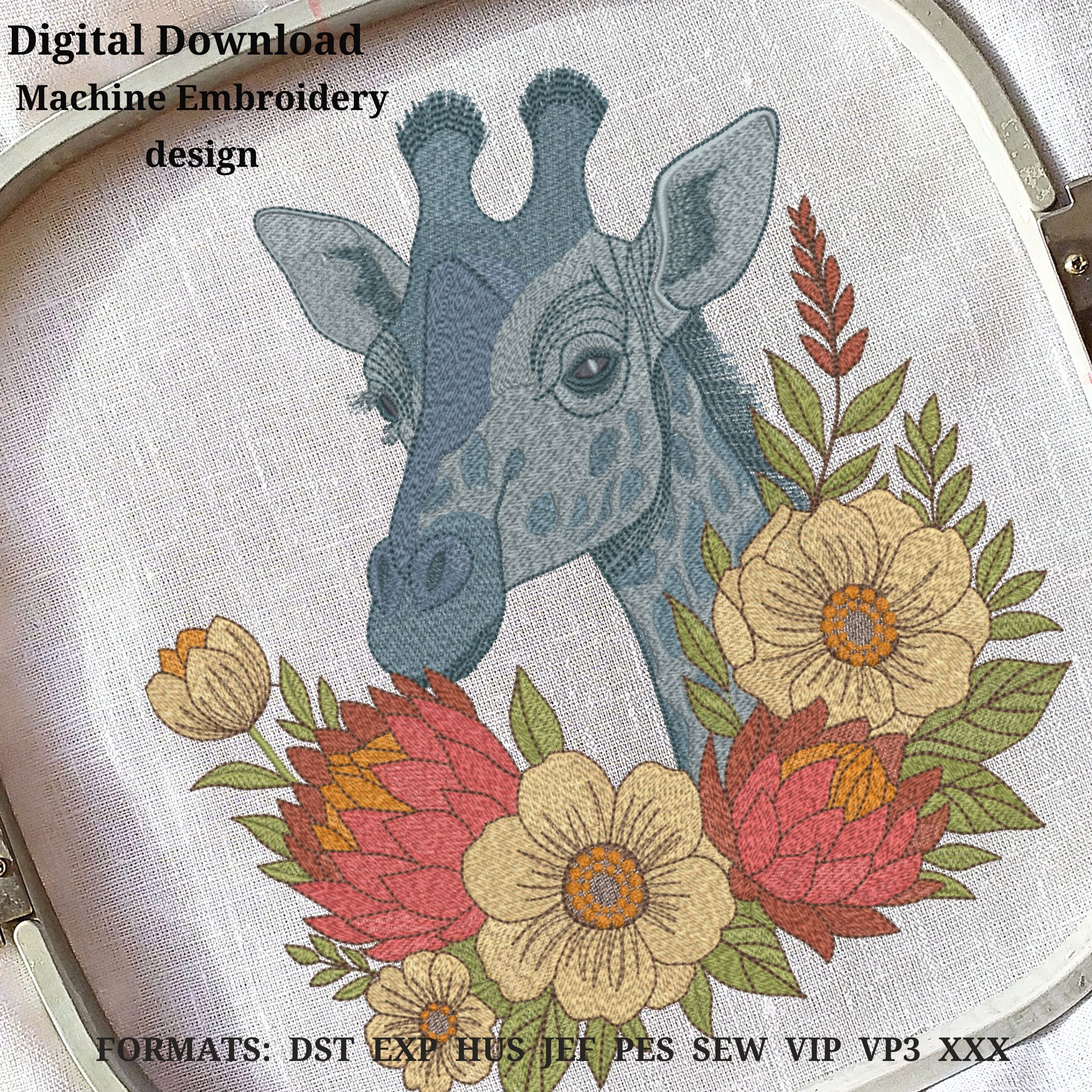 Giraffe Floral Boho Jungle African safari animals Wildlife Style-6
