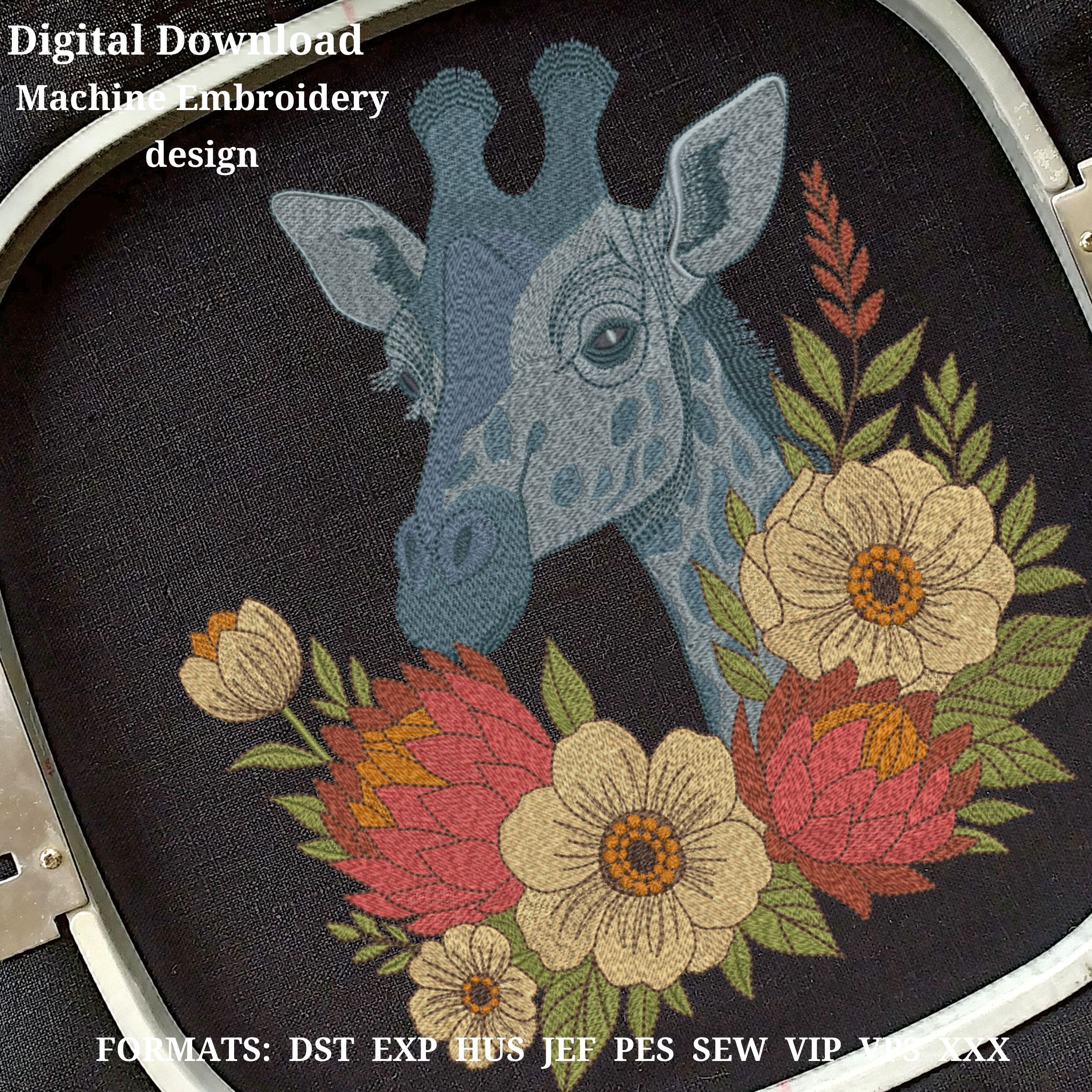 Giraffe Floral Boho Jungle African safari animals Wildlife Style-7