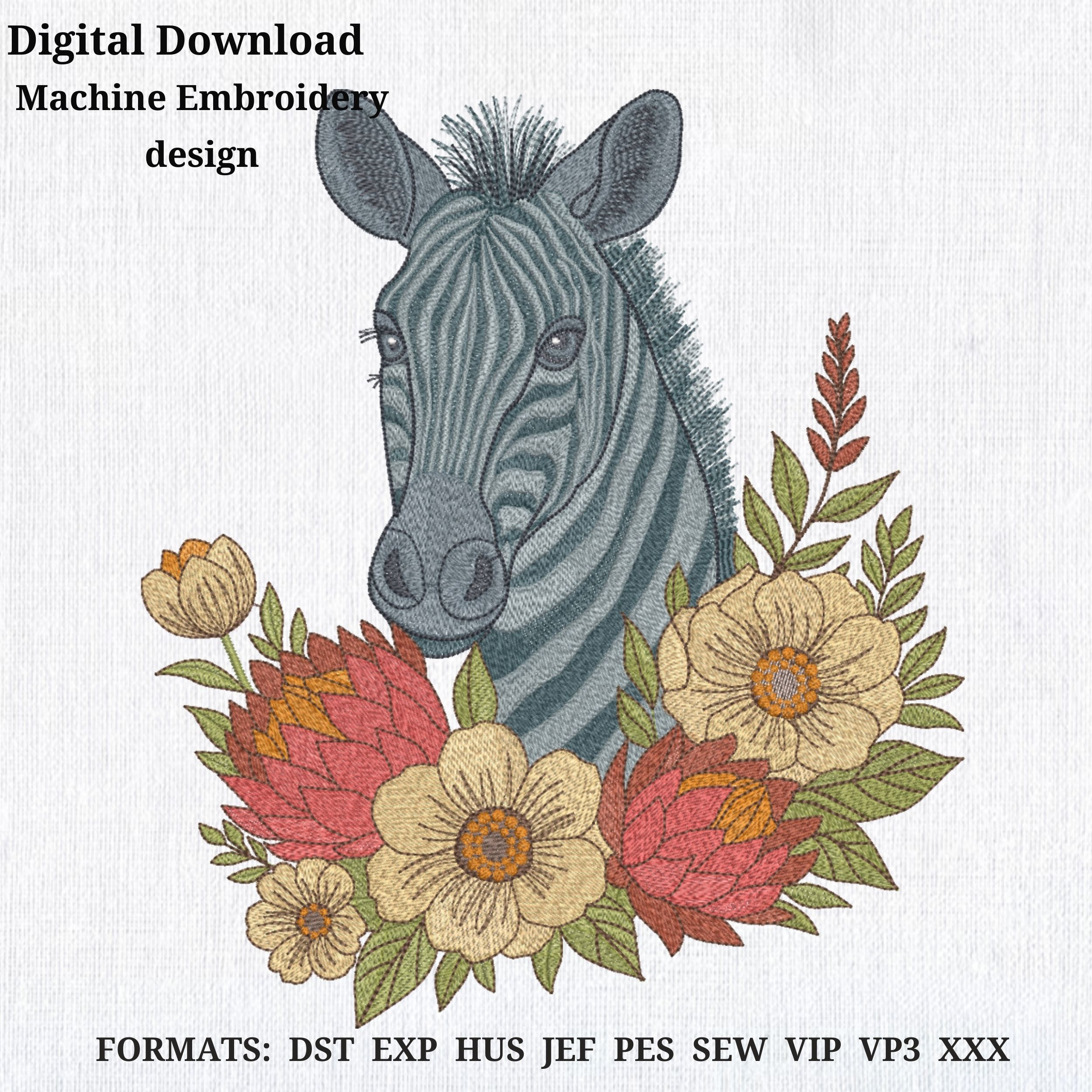 African Zebra Safari Boho Floral Style-3