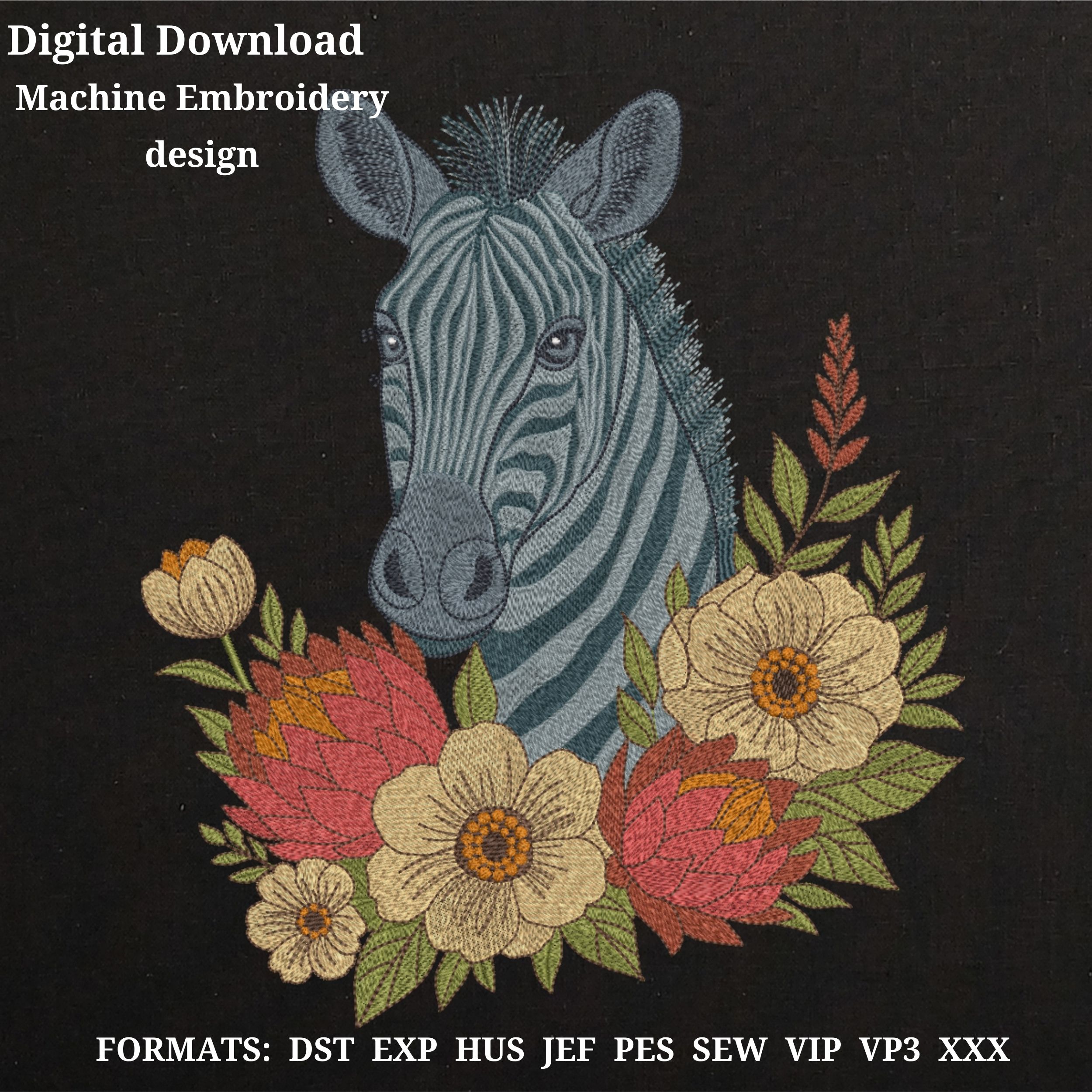 African Zebra Safari Boho Floral Style-4
