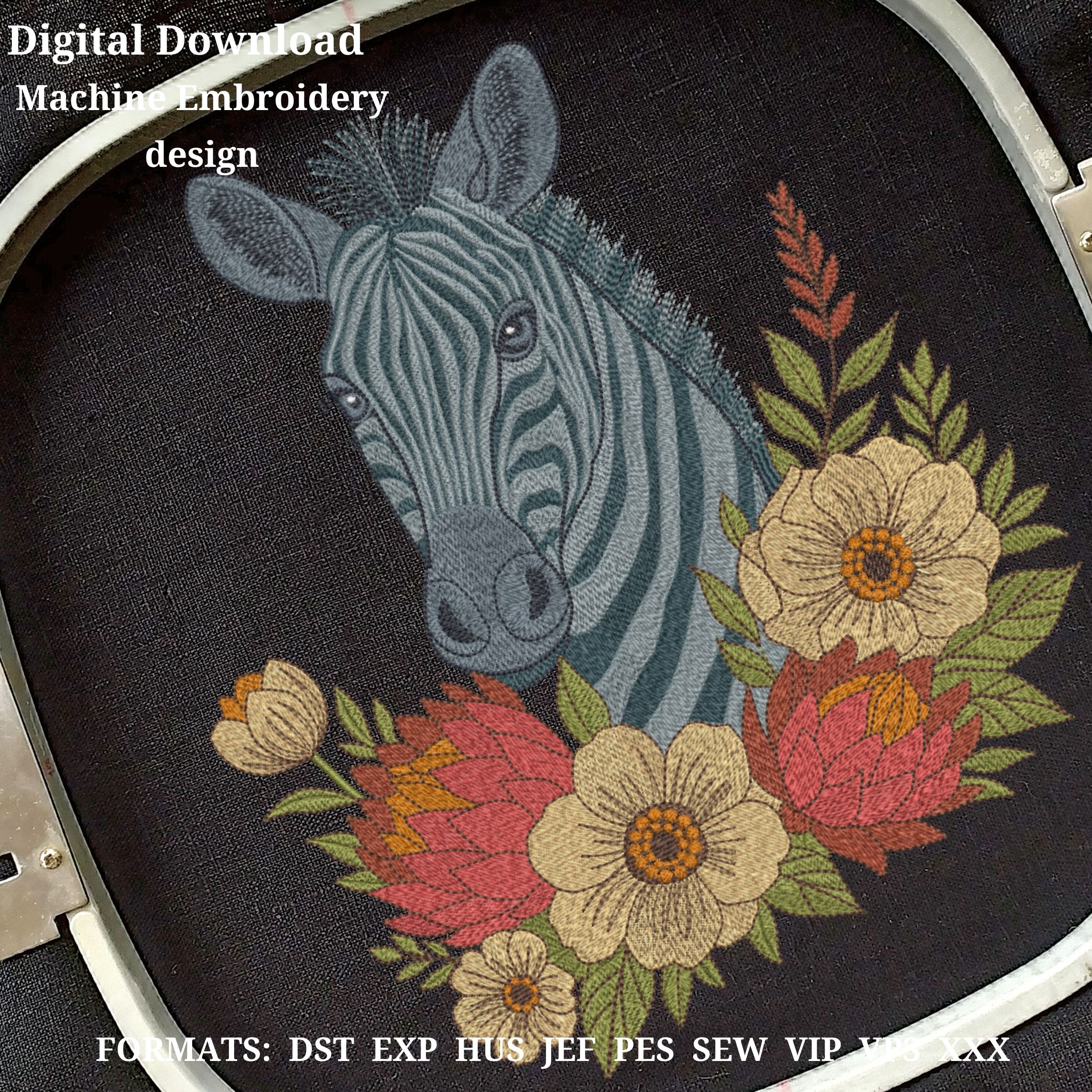 African Zebra Safari Boho Floral Style-7