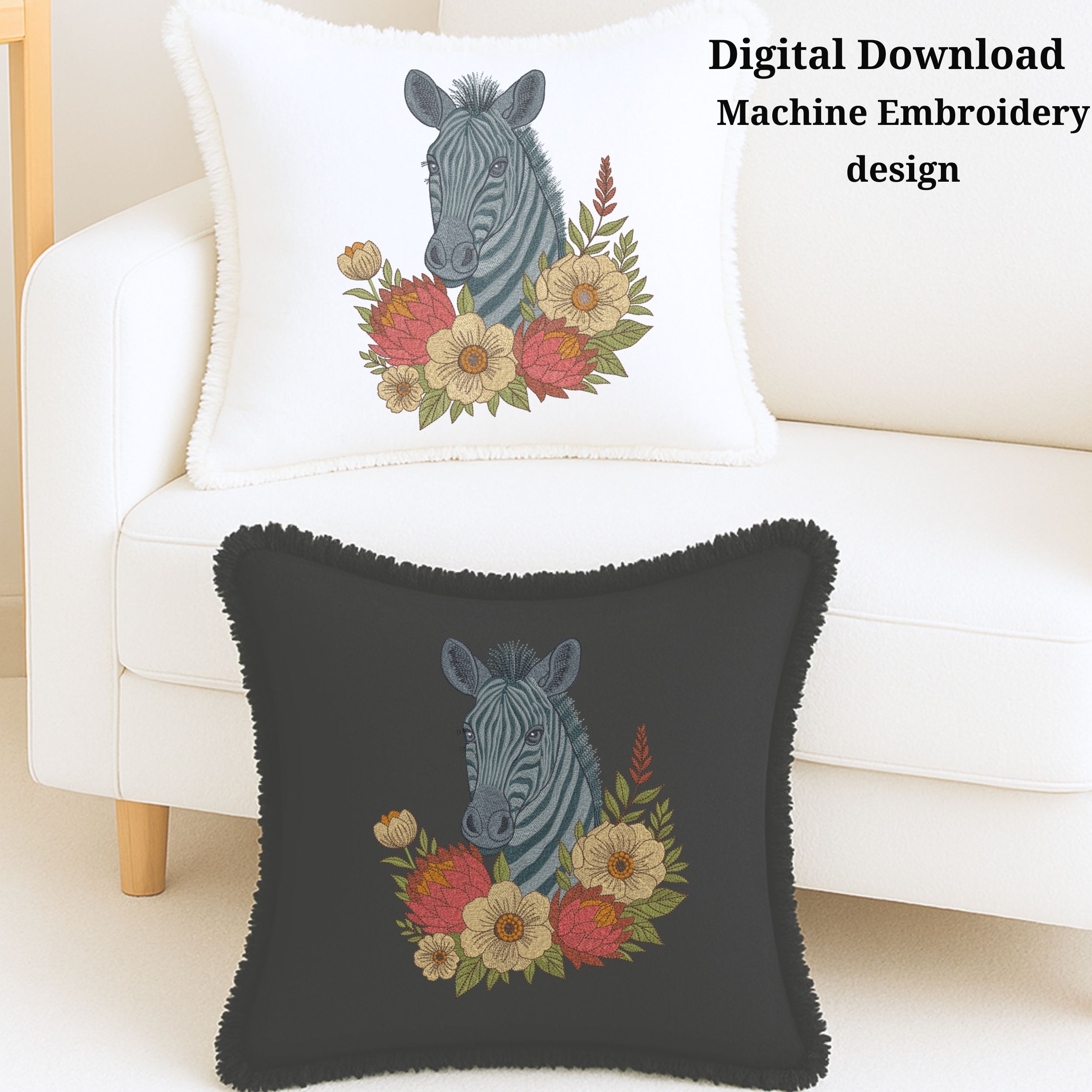 African Zebra Safari Boho Floral Style-9