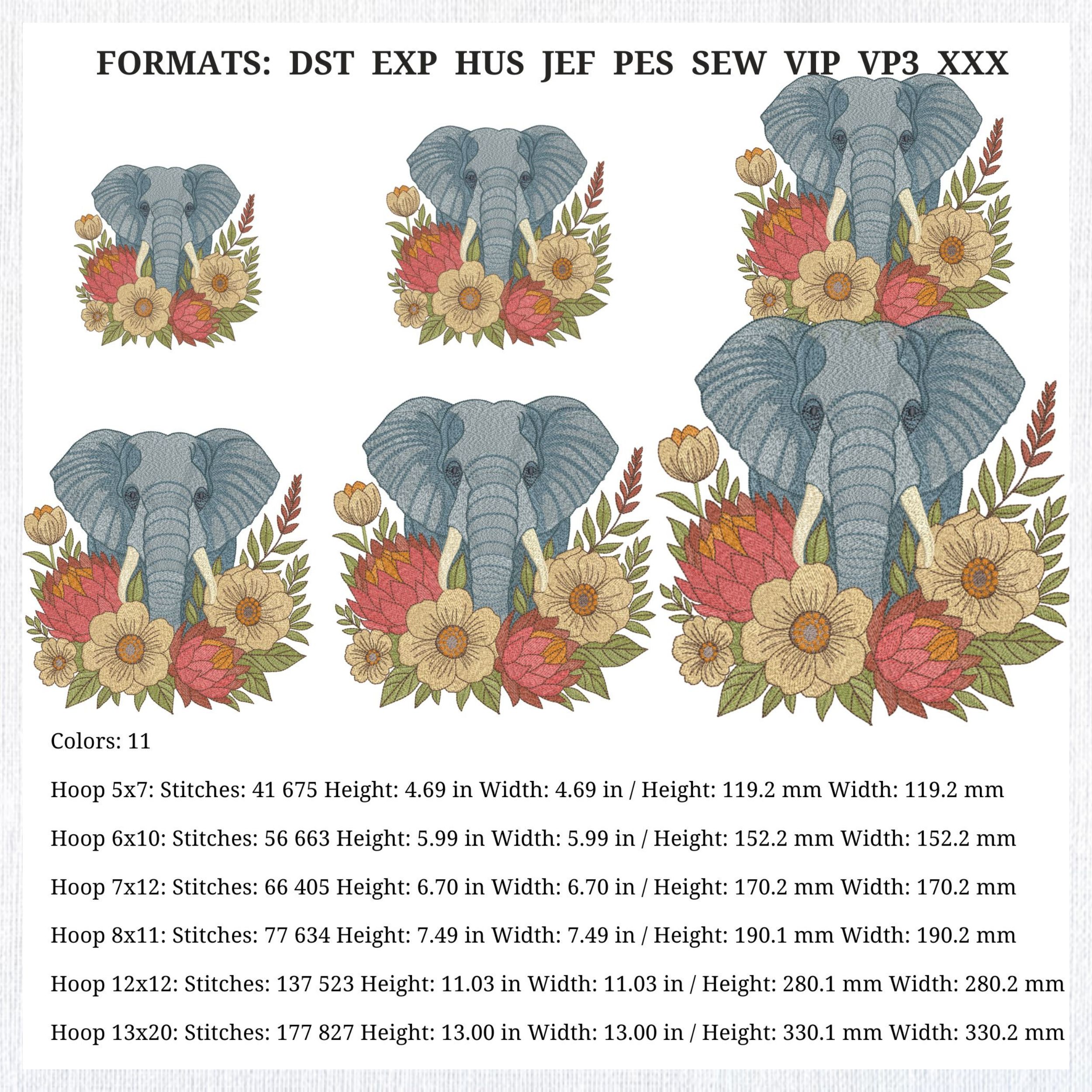 Elephant Giraffe Zebra Safari Boho Floral Style-7