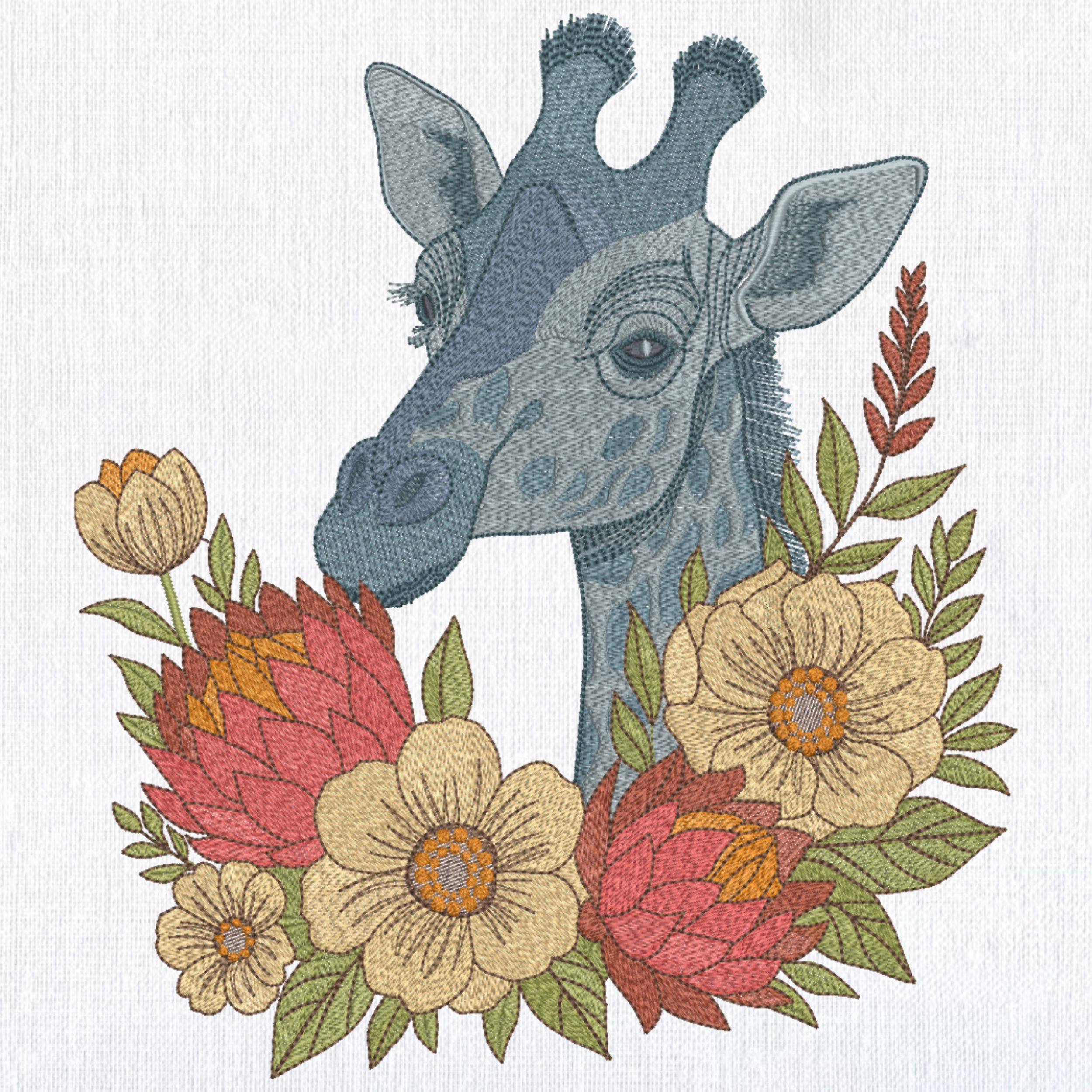 Elephant Giraffe Zebra Safari Boho Floral Style-8