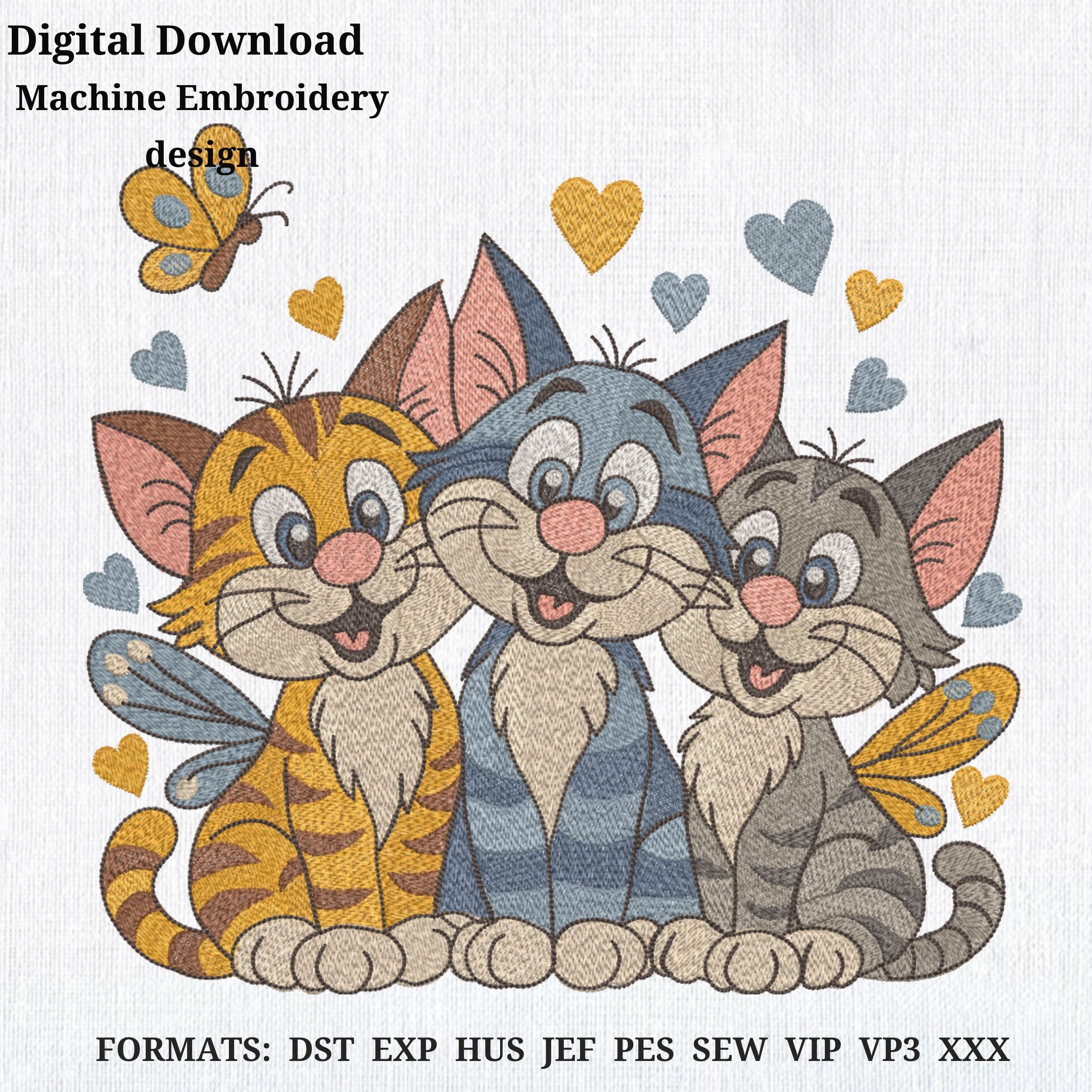 Three Cute friends Cats  Funny animals Cartoon Style-3