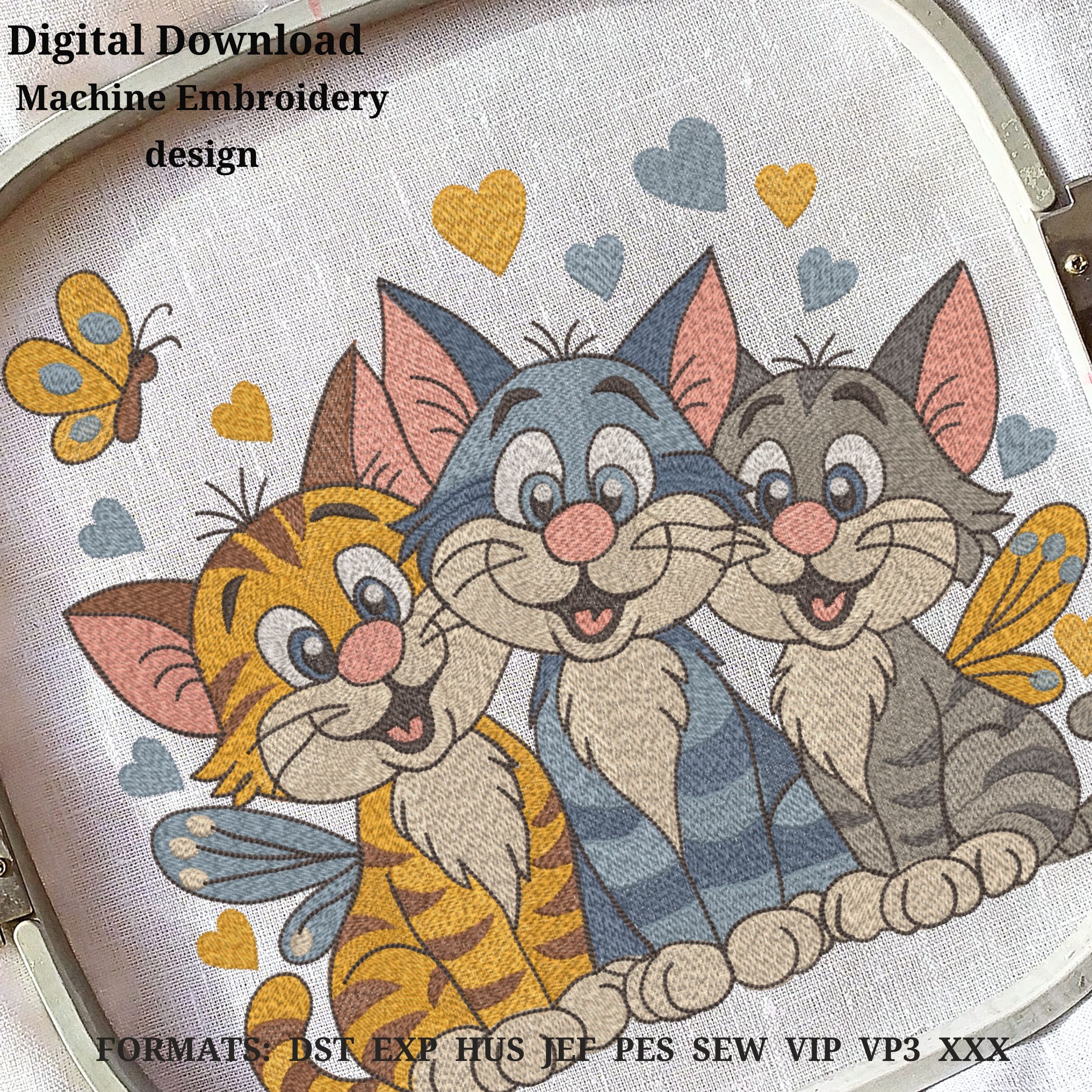 Three Cute friends Cats  Funny animals Cartoon Style-6