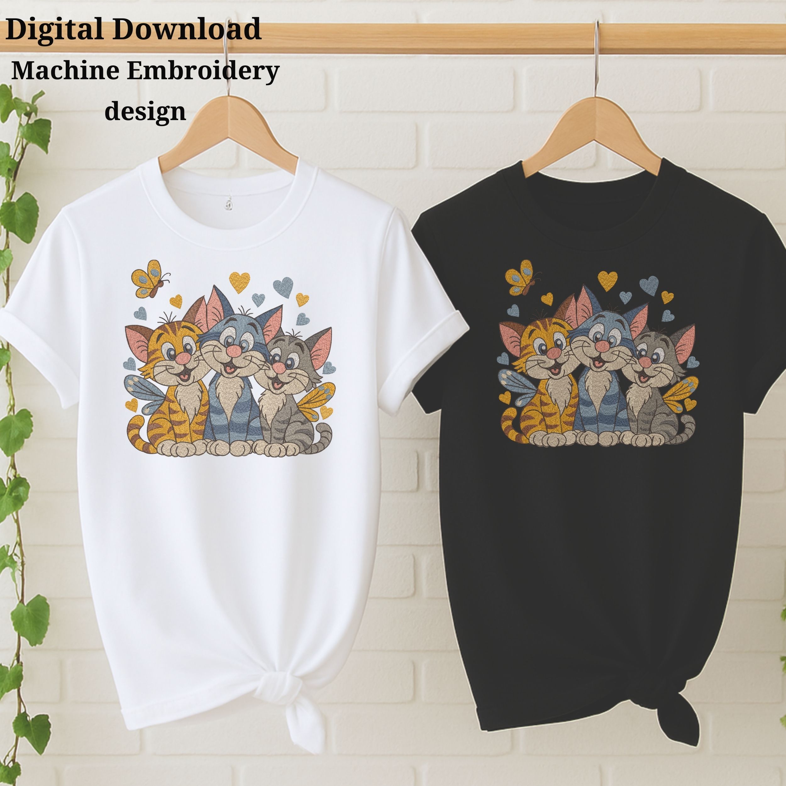 Three Cute friends Cats  Funny animals Cartoon Style-10