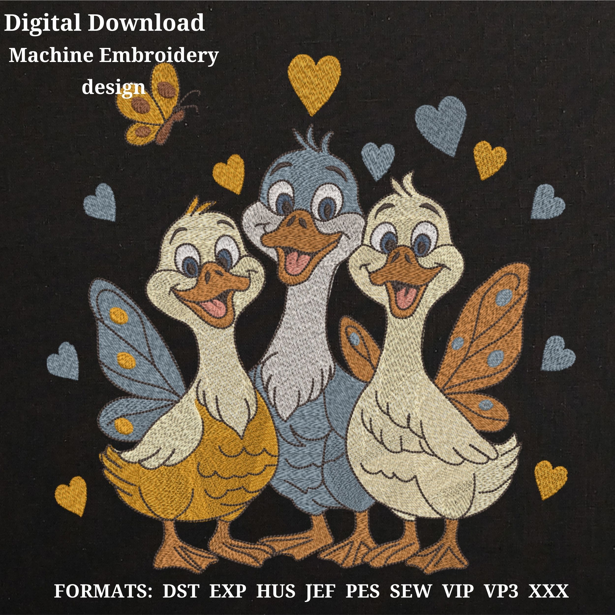Cute Geese Funny Cartoon Style-4