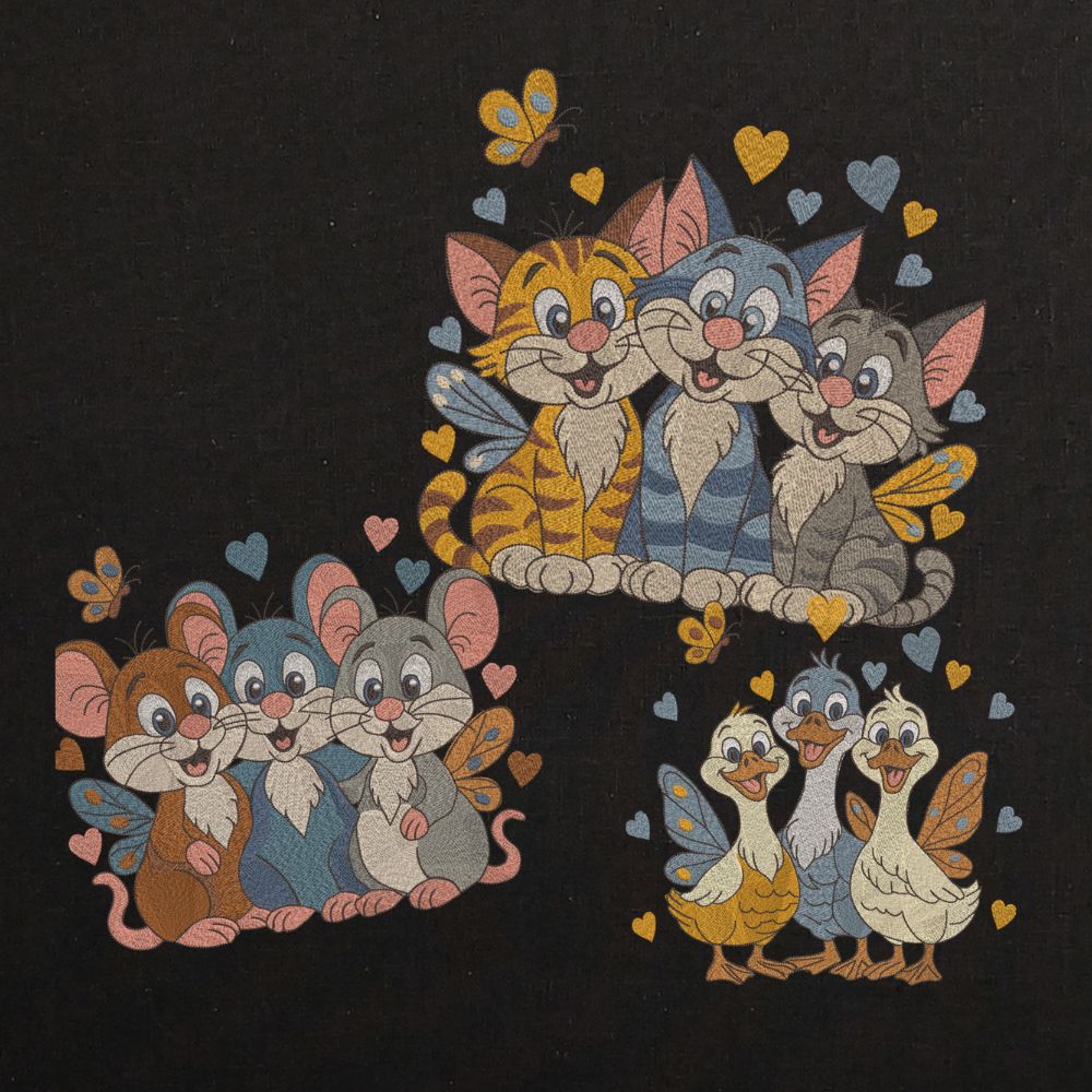 Cats Mice Geese Animals Cartoon Style-3