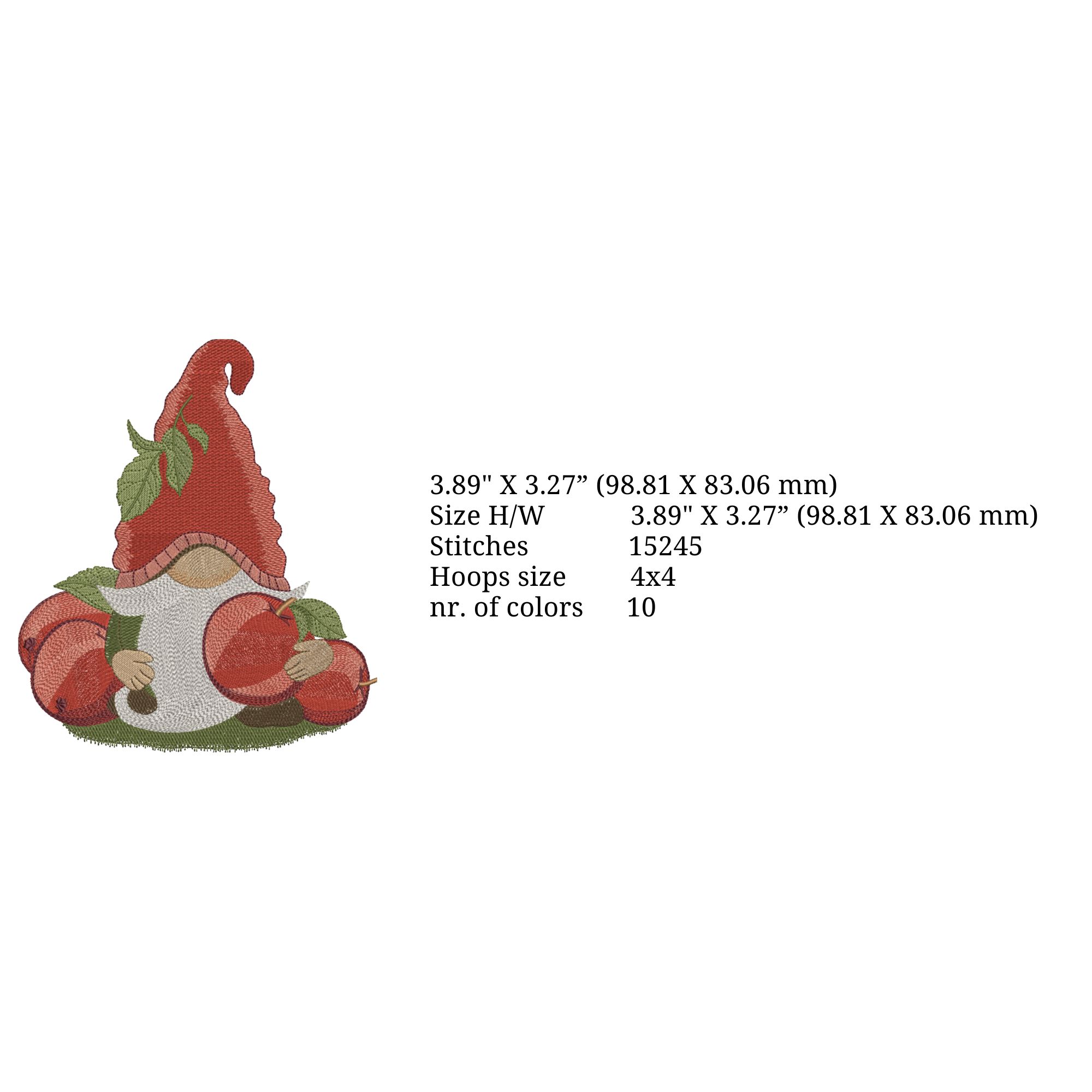 Hoops 4x4 Cute Summer Apple Gnome-5