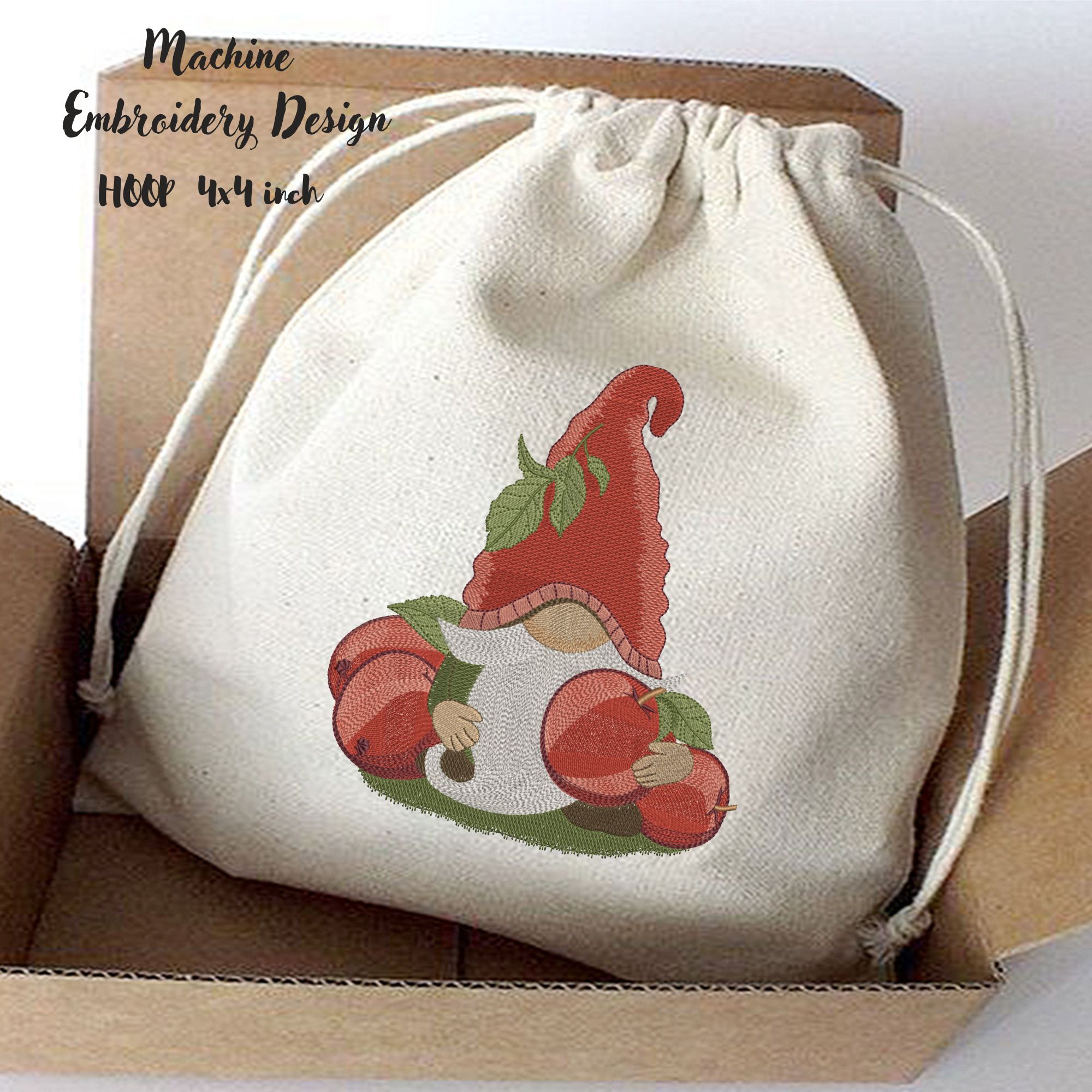 Hoops 4x4 Cute Summer Apple Gnome-9