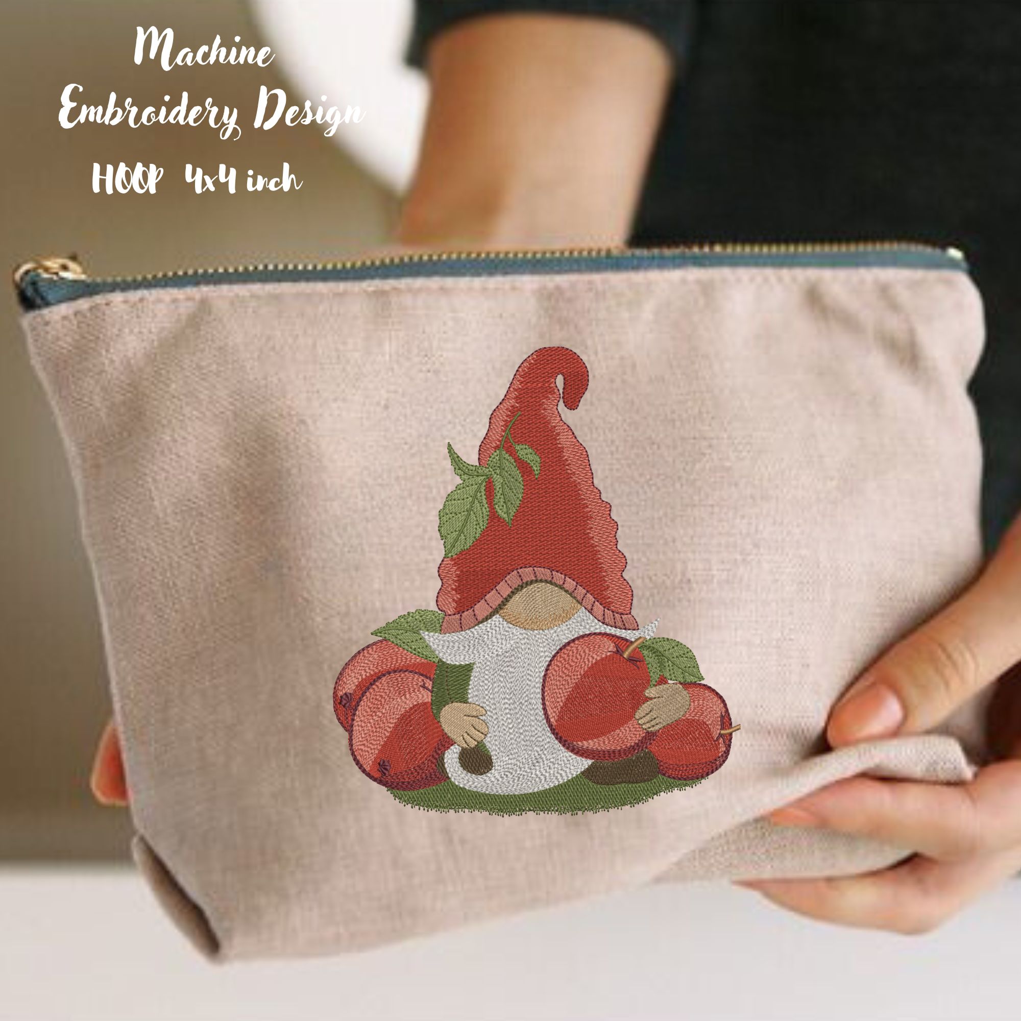 Hoops 4x4 Cute Summer Apple Gnome-10
